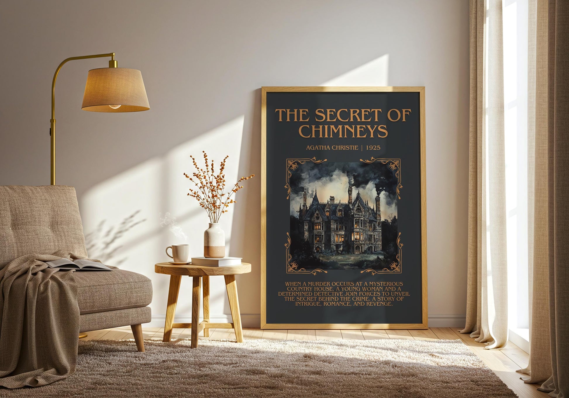 The Secret Of Chimneys by Agatha Christie Descriptive, High Quality Poster Print.Free Delivery Wall Art.Author&Blurb Book Artwork.Decor Gift