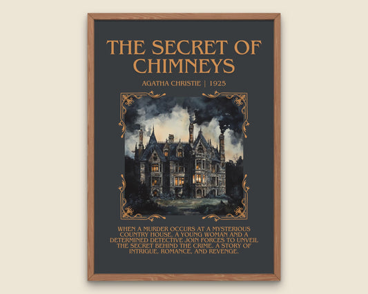The Secret Of Chimneys by Agatha Christie Descriptive, High Quality Poster Print.Free Delivery Wall Art.Author&Blurb Book Artwork.Decor Gift