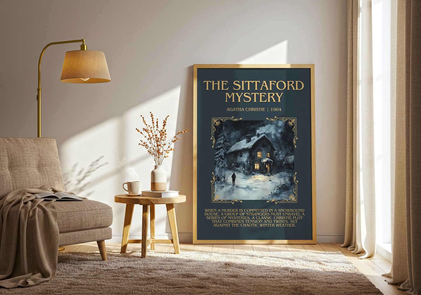 The Sittaford Mystery by Agatha Christie Descriptive, High Quality Poster Print.Free Delivery Wall Art.Author&Blurb Book Artwork.Decor Gift