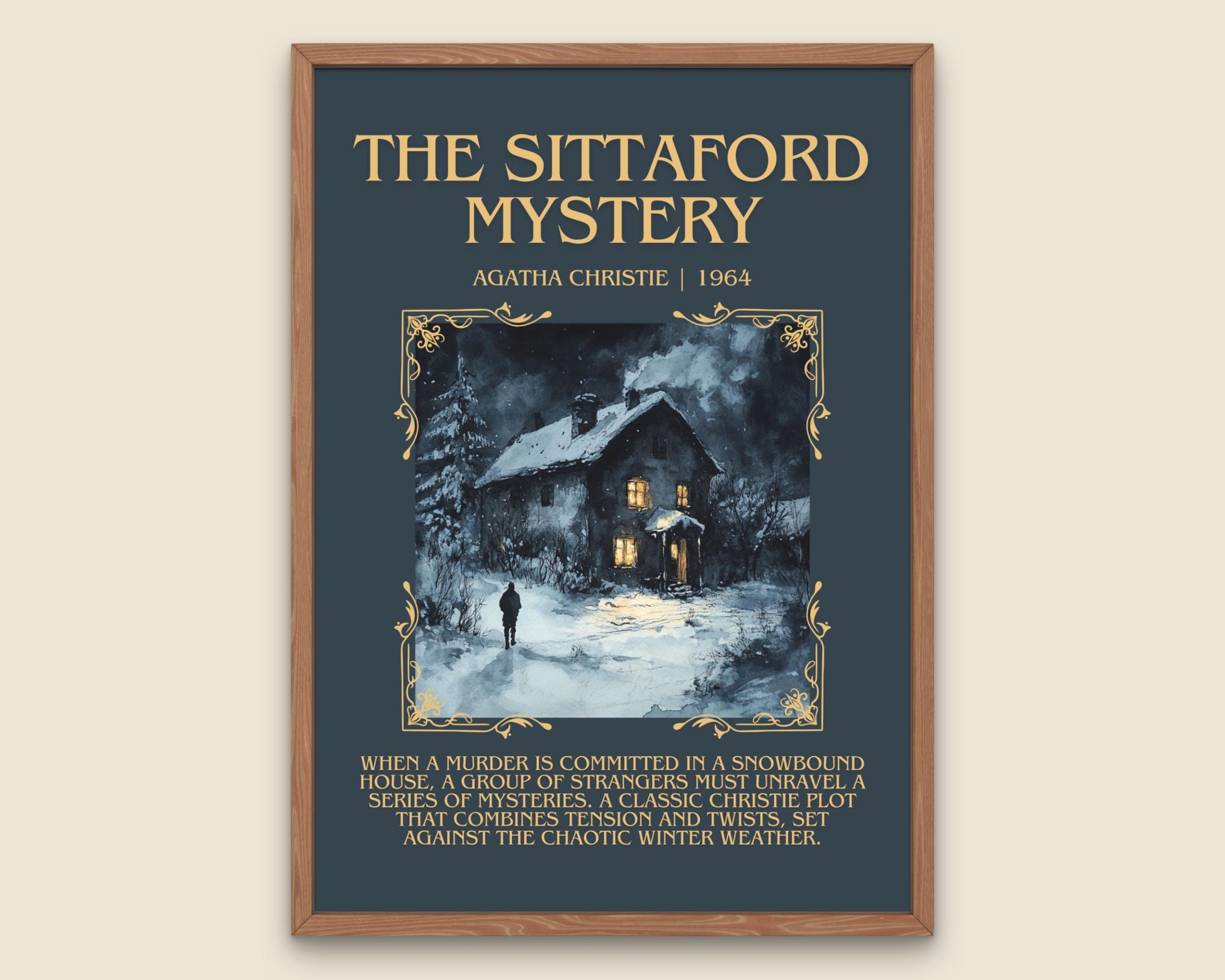 The Sittaford Mystery by Agatha Christie Descriptive, High Quality Poster Print.Free Delivery Wall Art.Author&Blurb Book Artwork.Decor Gift