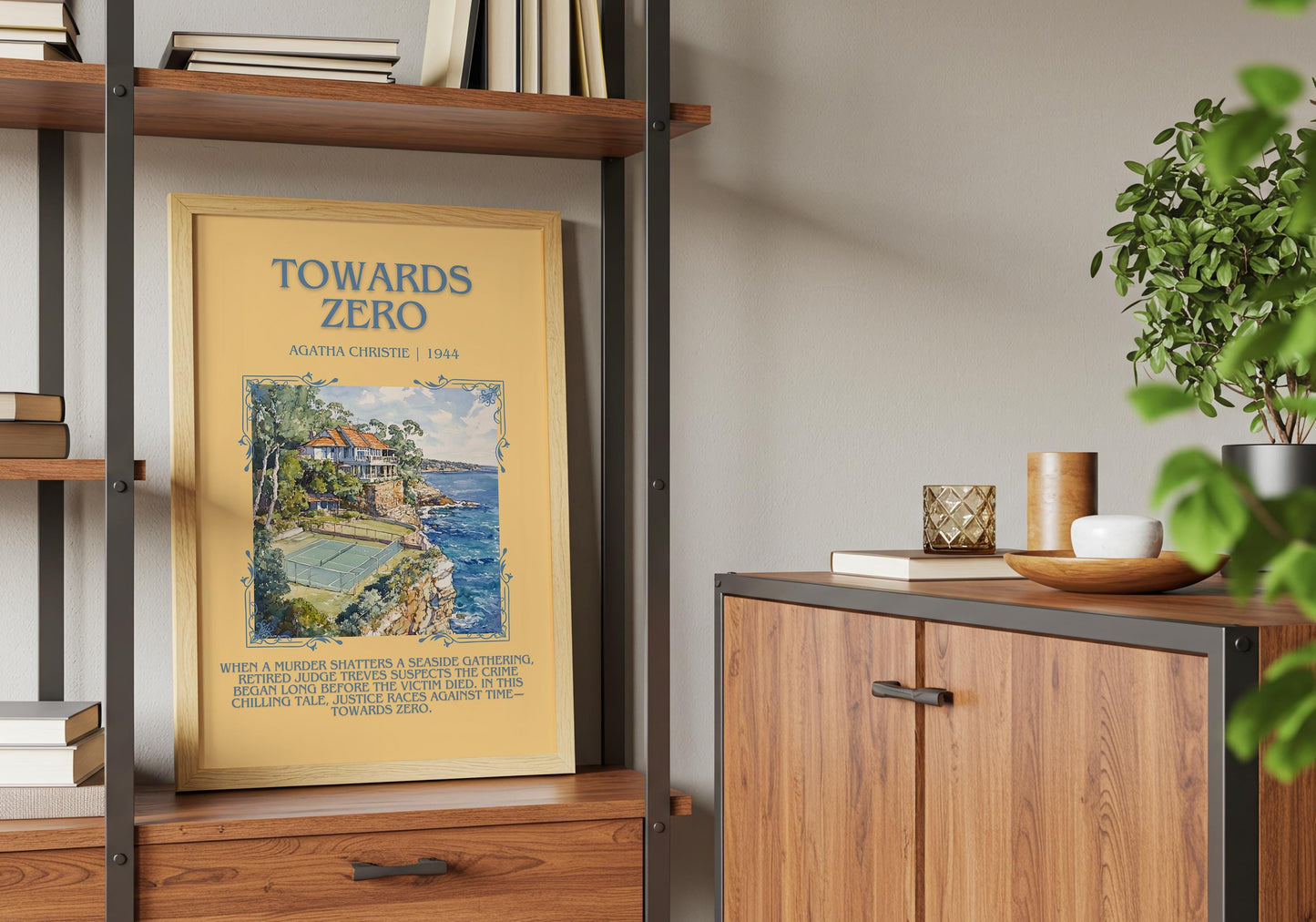 Towards Zero by Agatha Christie Descriptive, High Quality Poster Print.Free Delivery Wall Art.Author&Blurb Book Artwork. Book Summary Gift