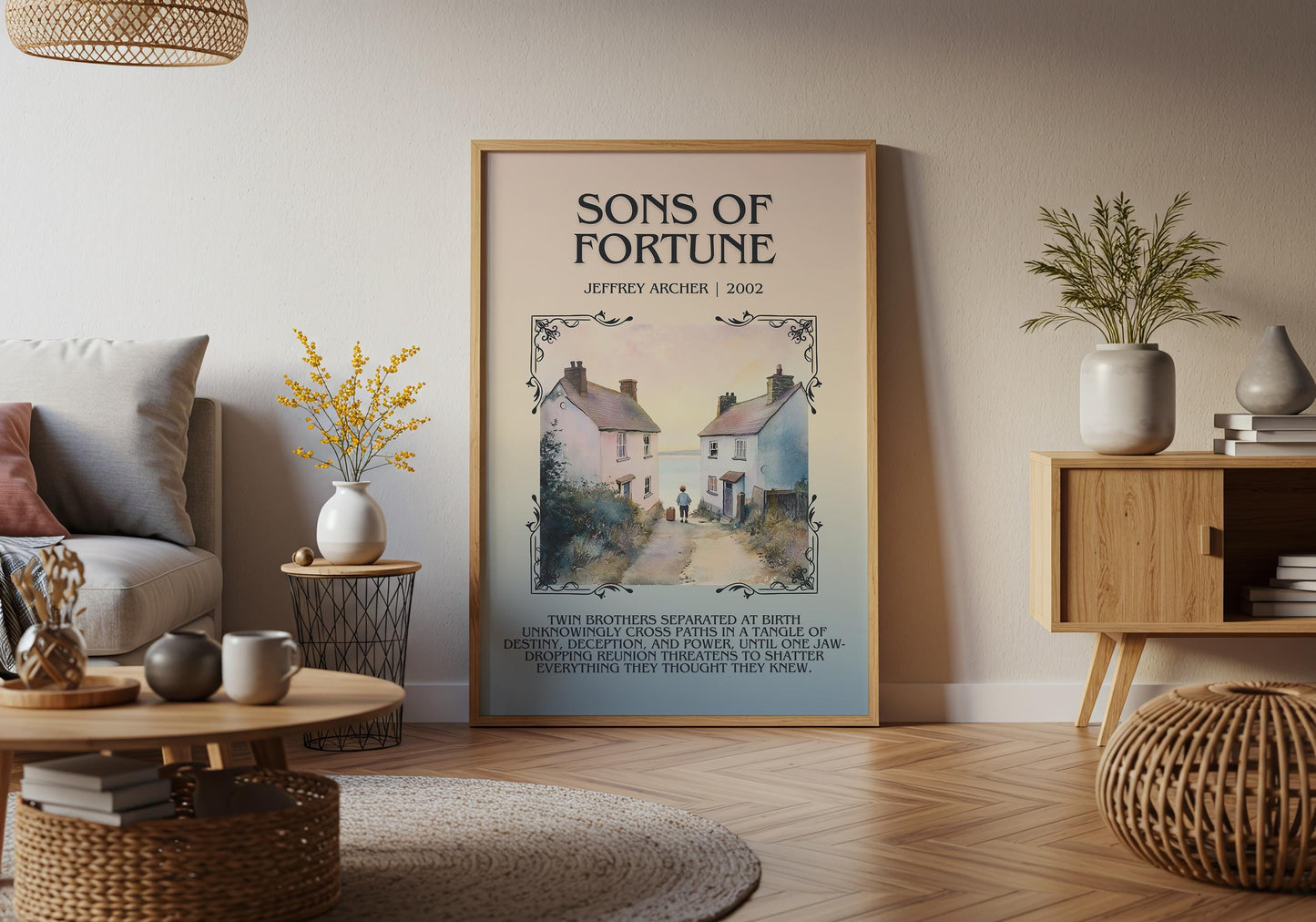 Sons Of Fortune by Jeffrey Archer Descriptive, High Quality Poster Print.Free Delivery Wall Art.Author&Blurb Book Artwork Home Decor Novel