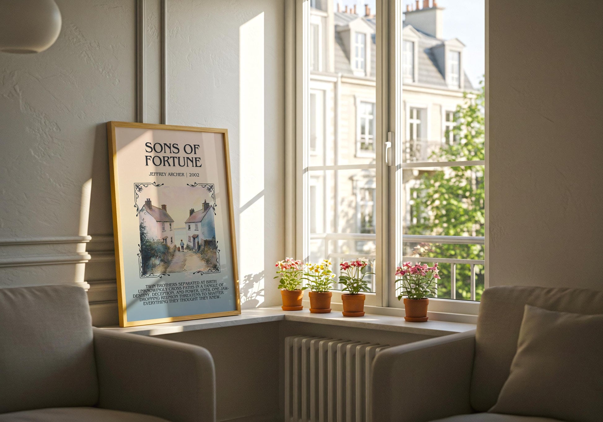 Sons Of Fortune by Jeffrey Archer Descriptive, High Quality Poster Print.Free Delivery Wall Art.Author&Blurb Book Artwork Home Decor Novel