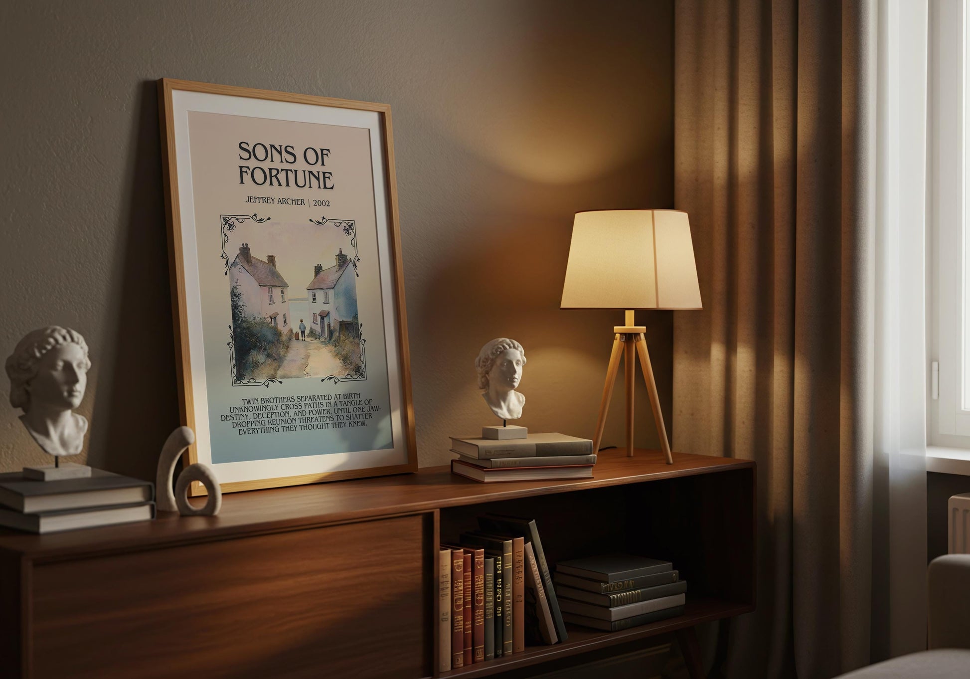 Sons Of Fortune by Jeffrey Archer Descriptive, High Quality Poster Print.Free Delivery Wall Art.Author&Blurb Book Artwork Home Decor Novel