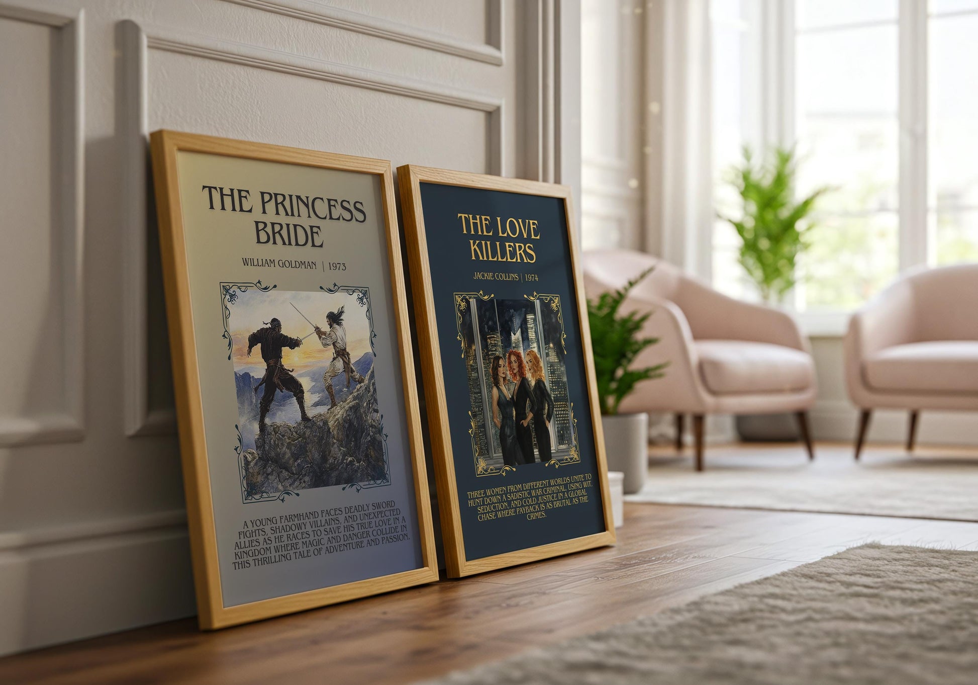 The Love Killers by Jackie Collins Descriptive, High Quality Poster Print.Free Delivery Wall Art.Author&Blurb Book Artwork Novel Gift Art