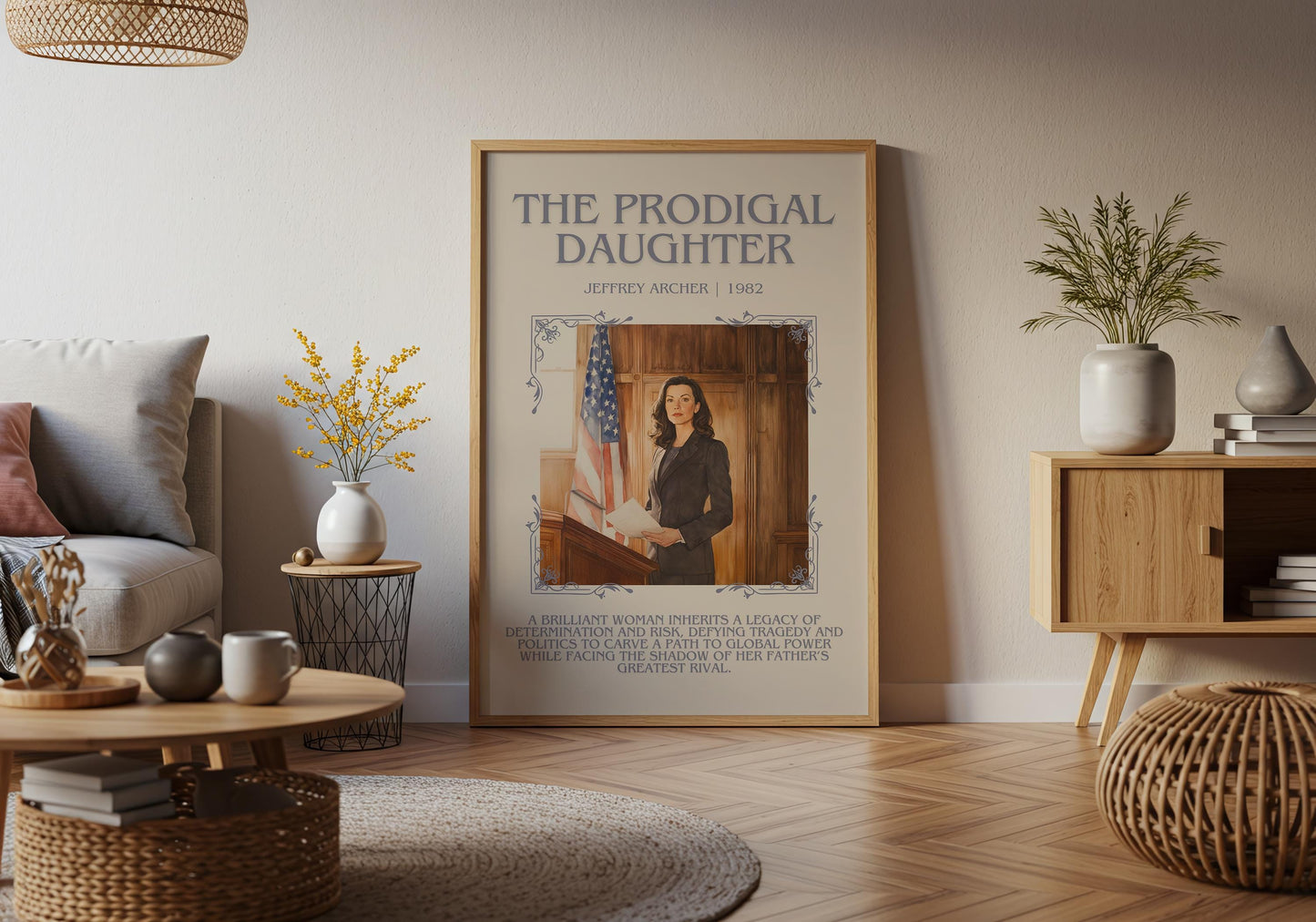 The Prodigal Daughter by Jeffrey Archer Descriptive, High Quality Poster Print.Free Delivery Wall Art.Author&Blurb Book Artwork Novel Gift