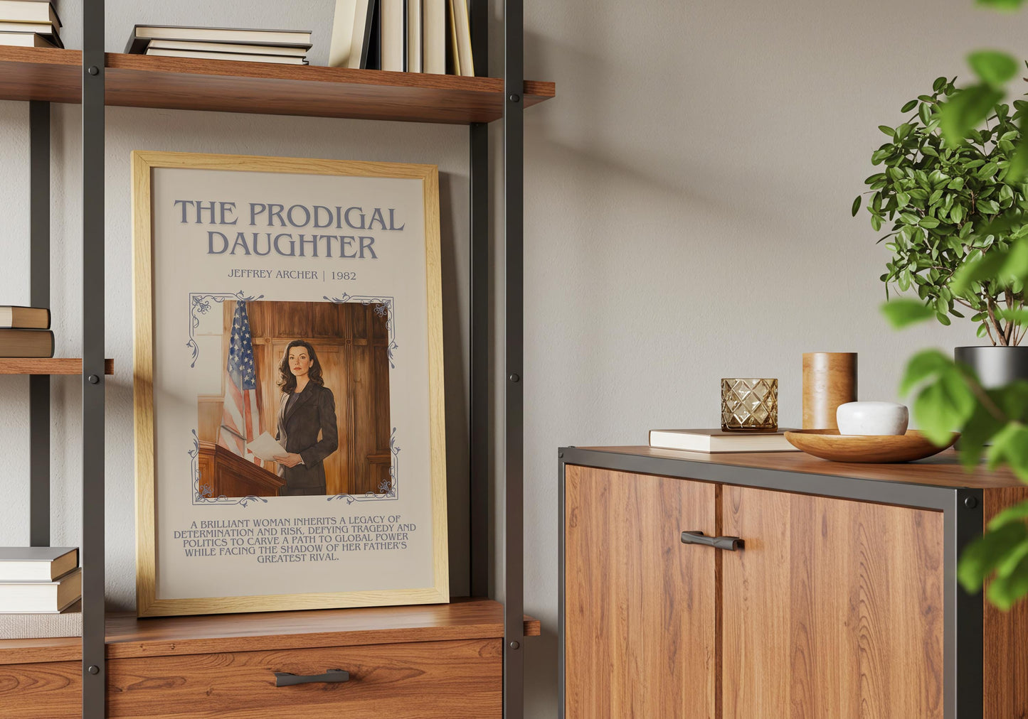 The Prodigal Daughter by Jeffrey Archer Descriptive, High Quality Poster Print.Free Delivery Wall Art.Author&Blurb Book Artwork Novel Gift