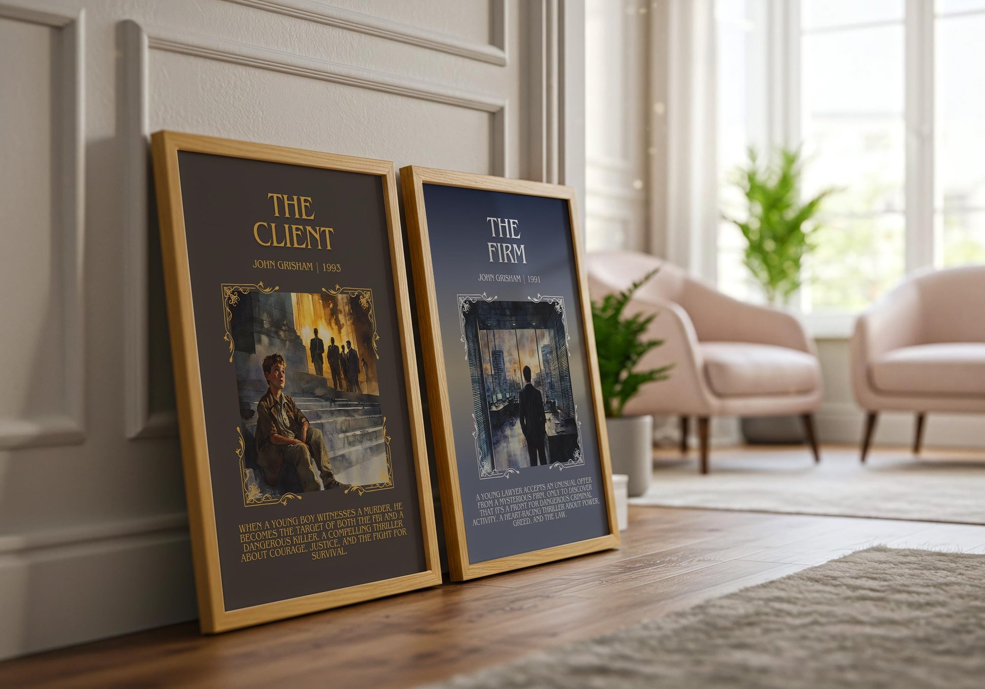 The Client by John Grisham Descriptive, High Quality Poster Print Free Delivery Wall Art. Author&Blurb Book Artwork. Book Summary Gift Decor
