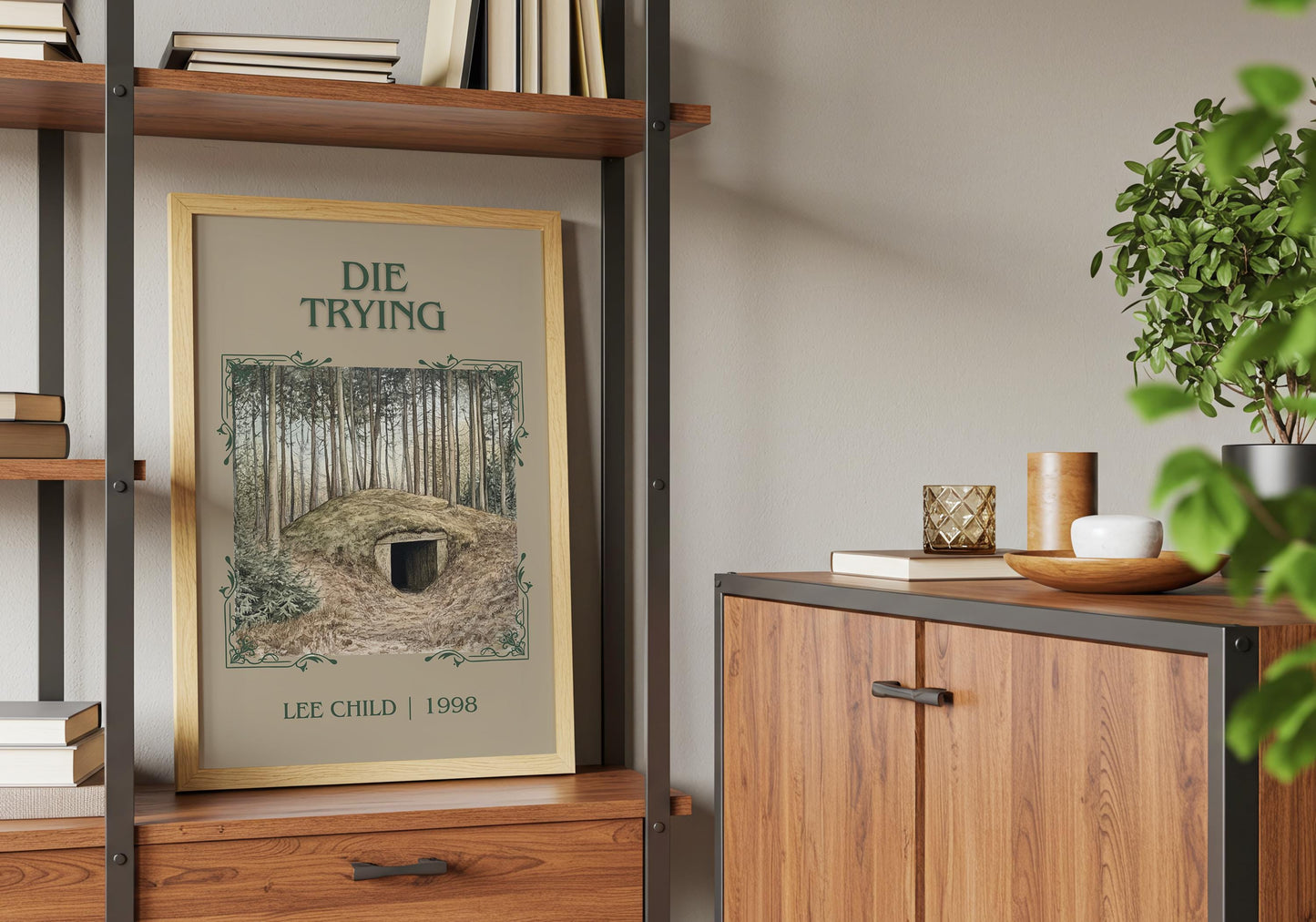Die Trying by Lee Child High Quality Poster Print. Free Delivery Wall Art. Author & Blurb Book/Novel Minimalist Art Gift Home Decor
