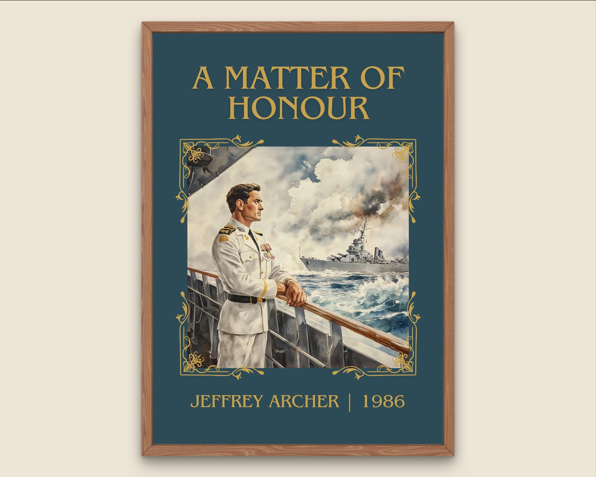 A Matter Of Honour by Jeffrey Archer High Quality Poster Print. Free Delivery Wall Art-Author&Blurb Book Minimalist Home Gift Cover Library