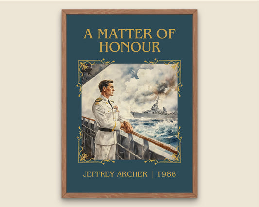 A Matter Of Honour by Jeffrey Archer High Quality Poster Print. Free Delivery Wall Art-Author&Blurb Book Minimalist Home Gift Cover Library