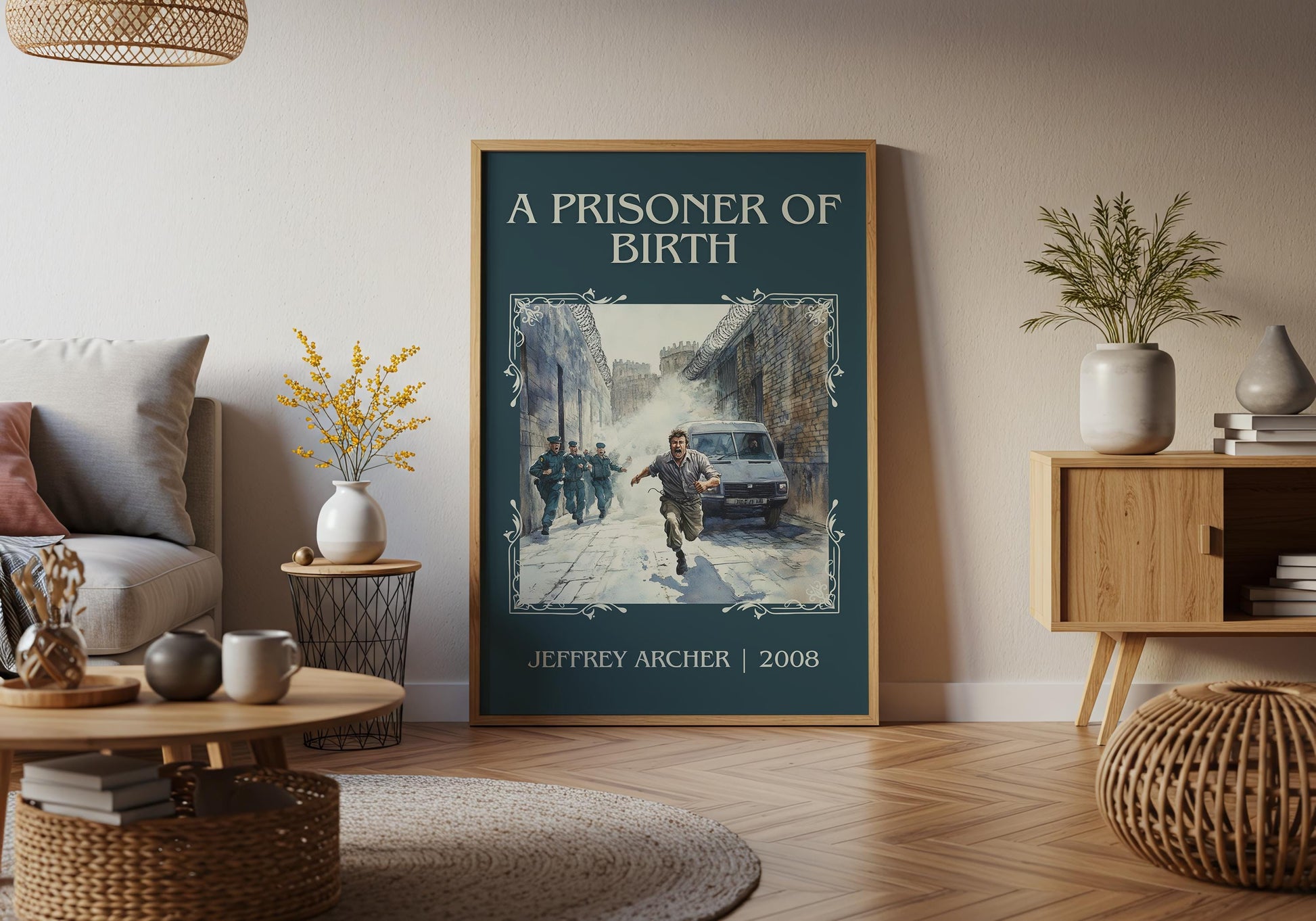 A Prisoner Of Birth by Jeffrey Archer High Quality Poster Print. Free Delivery Wall Art-Author&Blurb Book Minimalist Home Gift Cover Library