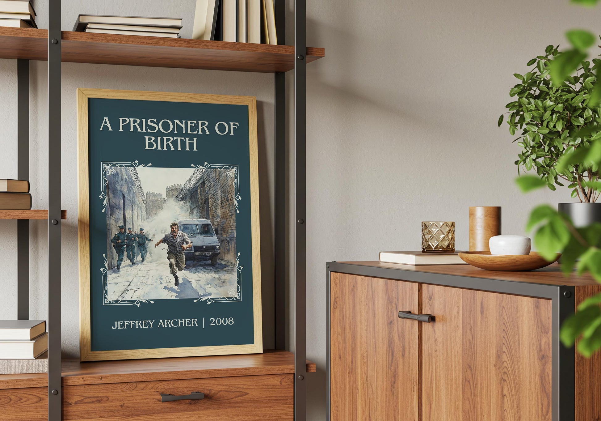 A Prisoner Of Birth by Jeffrey Archer High Quality Poster Print. Free Delivery Wall Art-Author&Blurb Book Minimalist Home Gift Cover Library