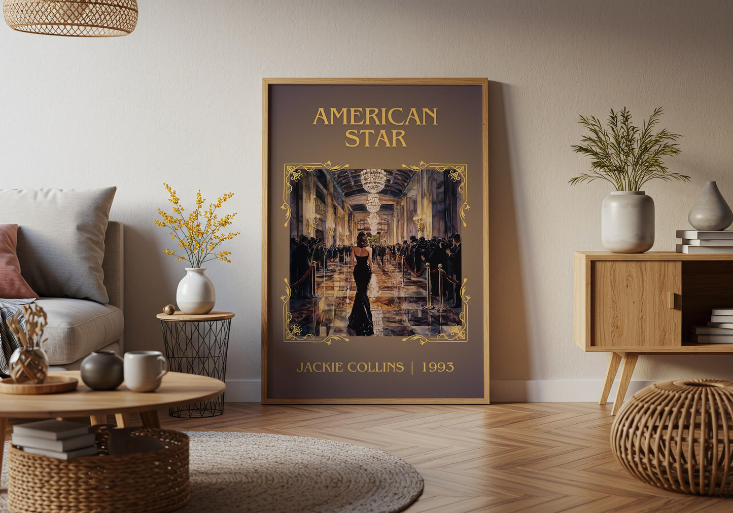 American Star by Jackie Collins High Quality Poster Print. Free Delivery Wall Art-Author&Blurb Book Minimalist Home Gift Cover Library