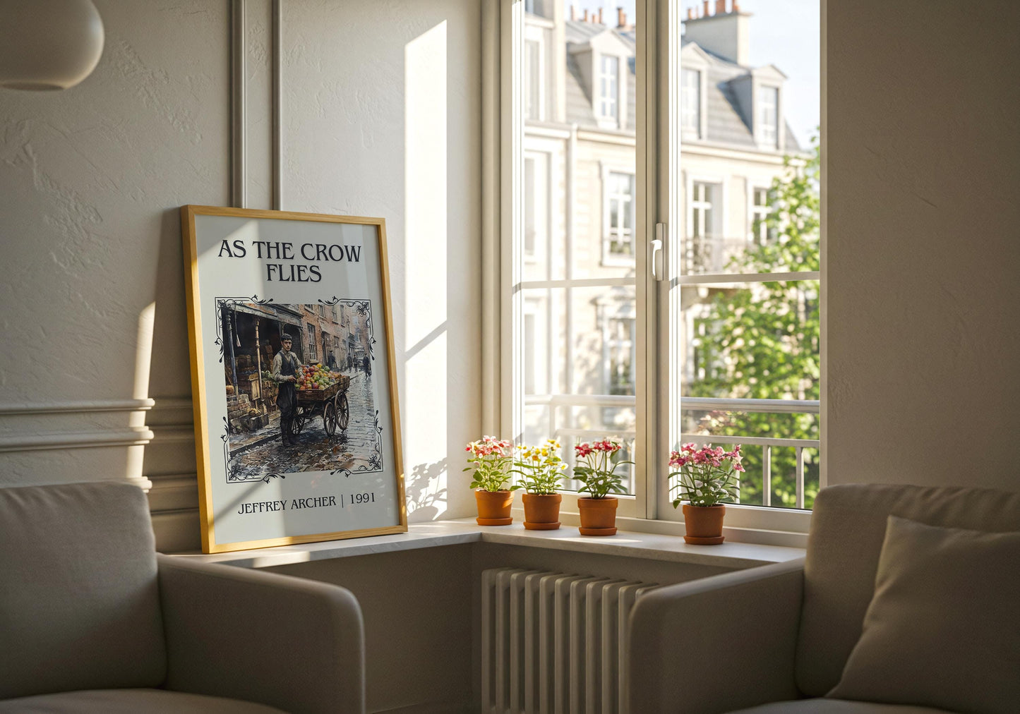 As The Crow Flies by Jeffrey Archer High Quality Poster Print. Free Delivery Wall Art-Author&Blurb Book Minimalist Home Gift Cover Library