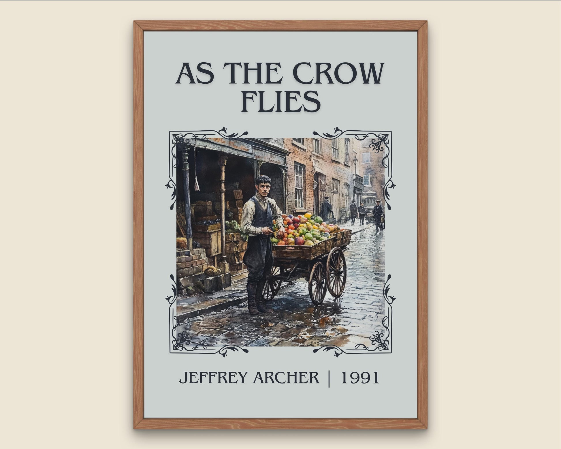 As The Crow Flies by Jeffrey Archer High Quality Poster Print. Free Delivery Wall Art-Author&Blurb Book Minimalist Home Gift Cover Library
