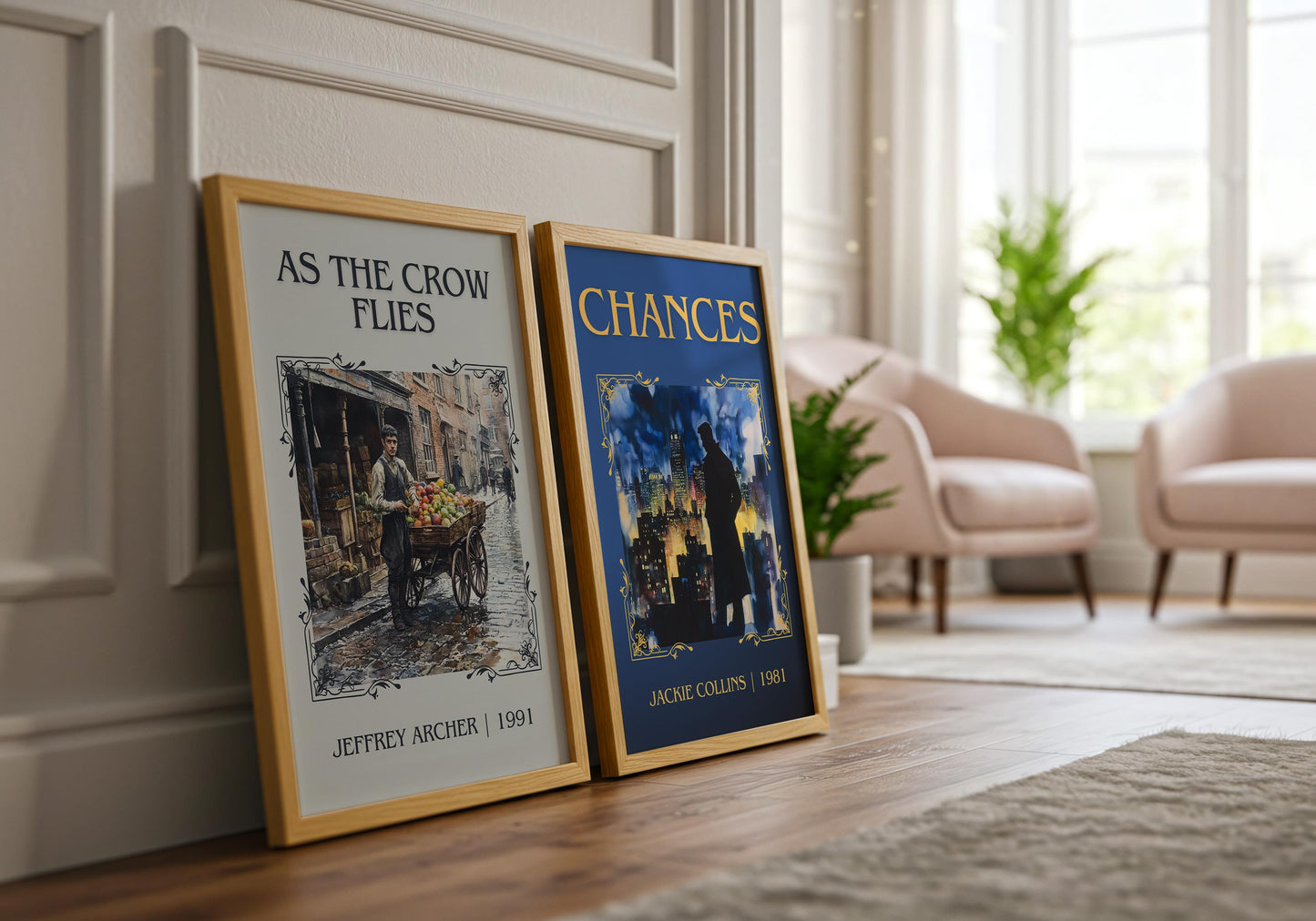 Chances by Jackie Collins High Quality Poster Print. Free Delivery Wall Art-Author&Blurb Book Minimalist Home Gift Cover Library Nook Gift
