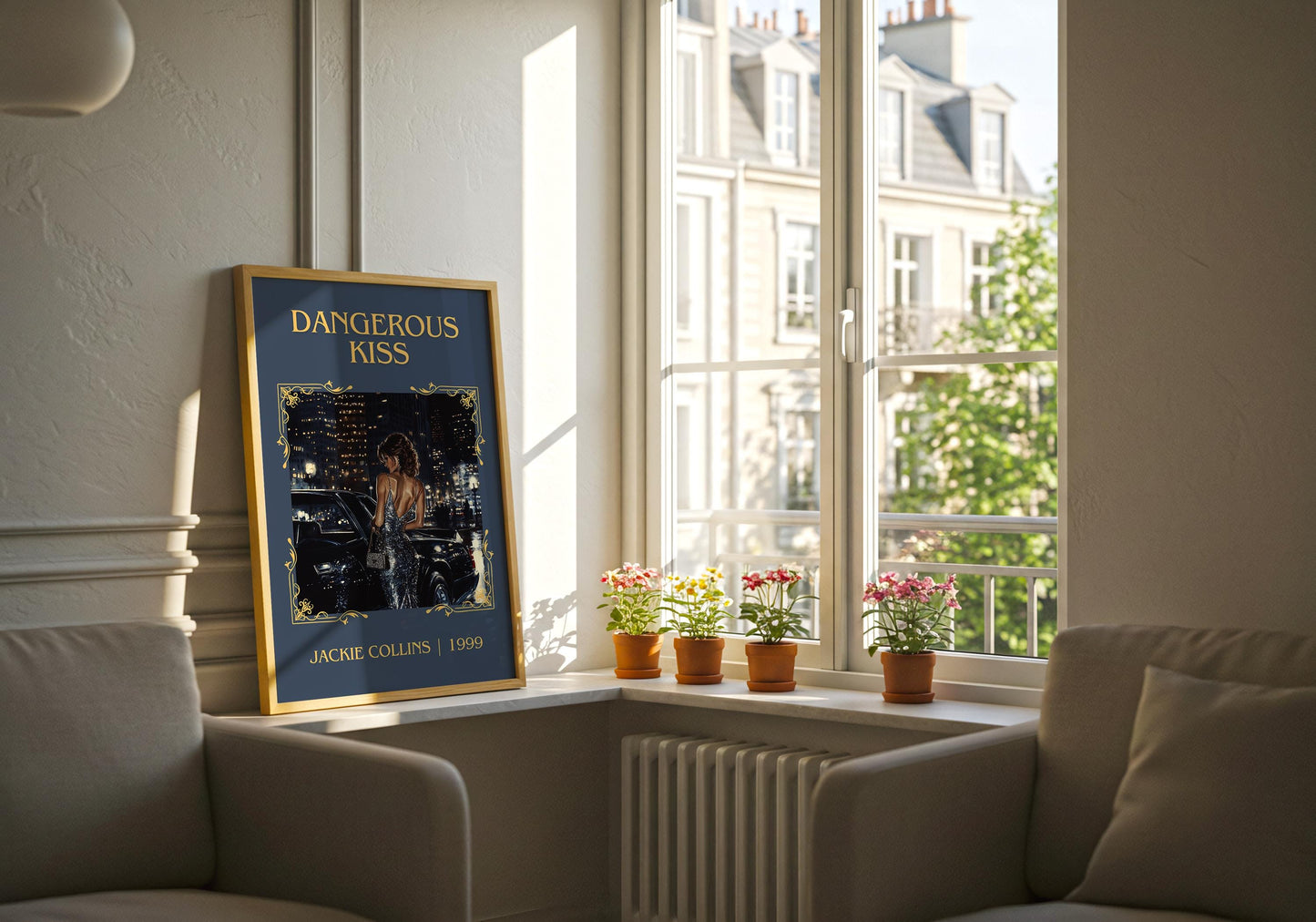 Dangerous Kiss by Jackie Collins High Quality Poster Print. Free Delivery Wall Art-Author&Blurb Book Minimalist Home Gift Cover Library
