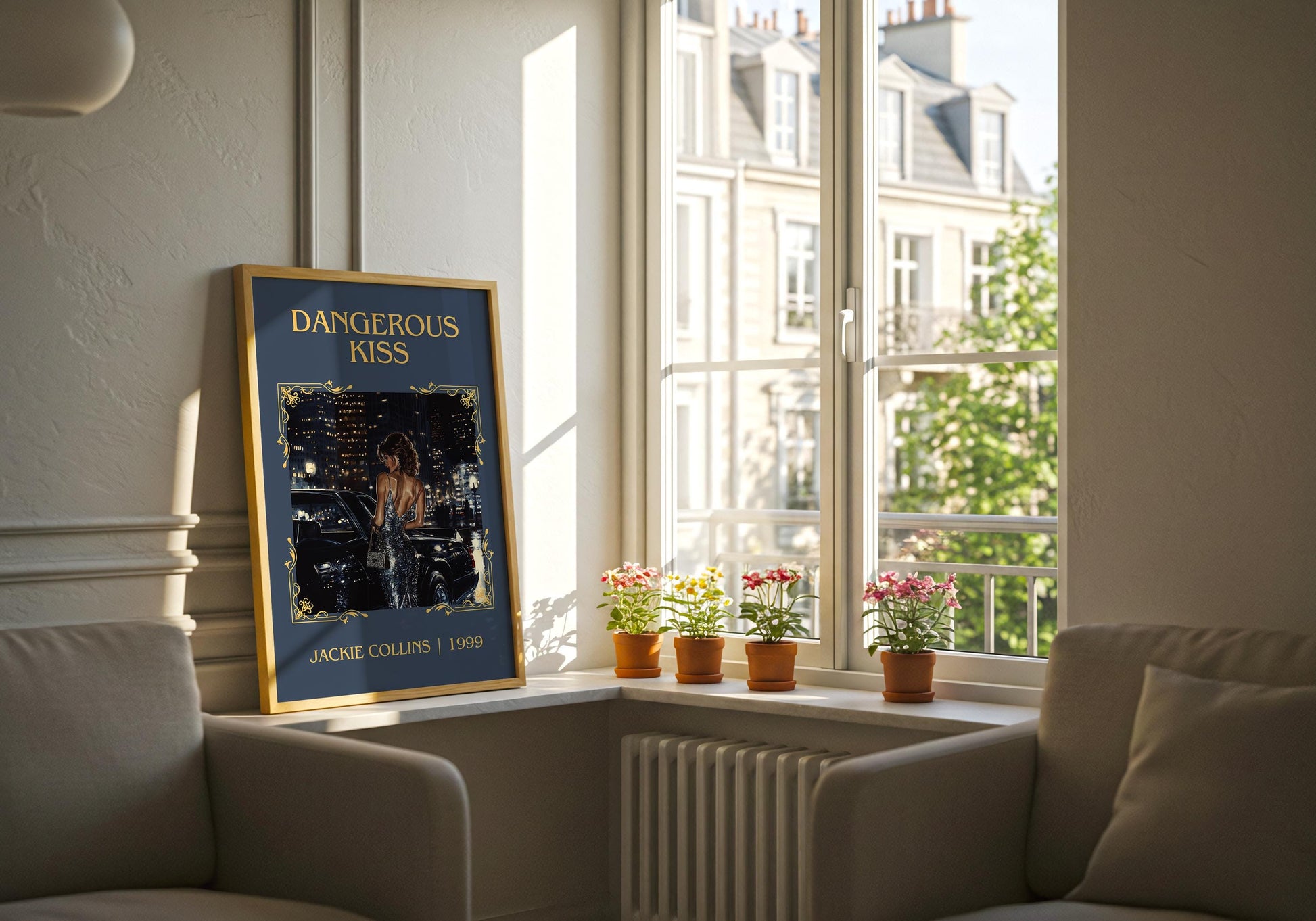 Dangerous Kiss by Jackie Collins High Quality Poster Print. Free Delivery Wall Art-Author&Blurb Book Minimalist Home Gift Cover Library