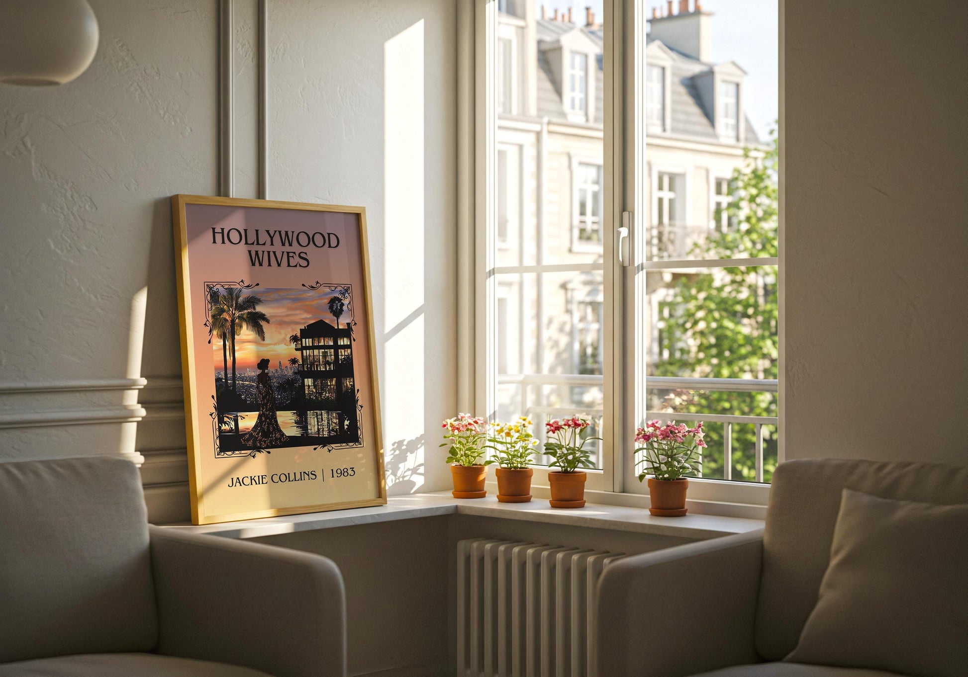 Hollywood Wives by Jackie Collins High Quality Poster Print. Free Delivery Wall Art-Author&Blurb Book Minimalist Home Gift Cover Library
