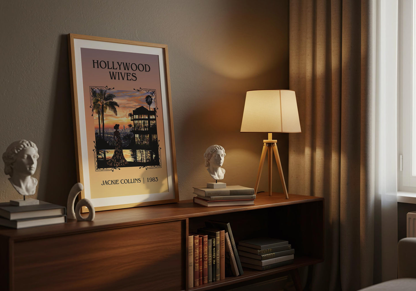 Hollywood Wives by Jackie Collins High Quality Poster Print. Free Delivery Wall Art-Author&Blurb Book Minimalist Home Gift Cover Library