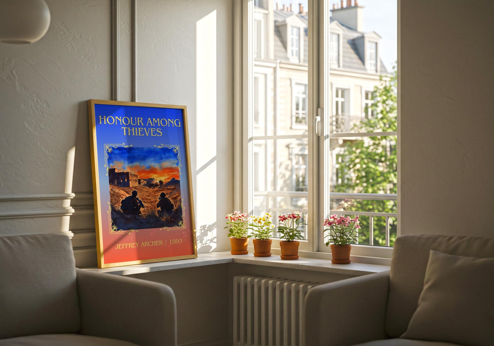 Honour Among Thieves by Jeffrey Archer High Quality Poster Print-Free Delivery Wall Art-Author&Blurb Book Minimalist Home Gift Cover Library