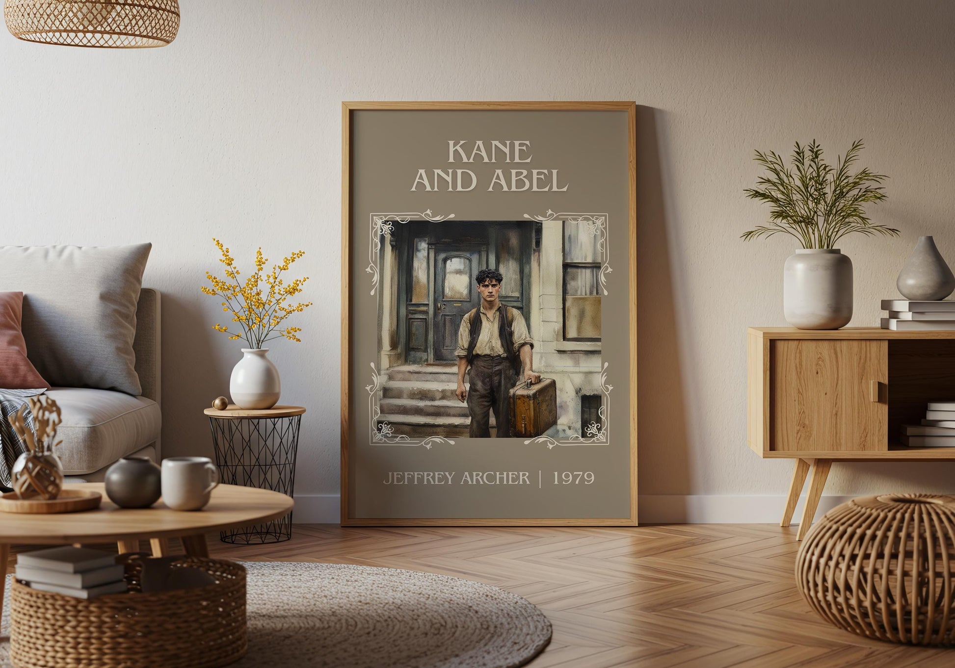 Kane And Abel by Jeffrey Archer High Quality Poster Print. Free Delivery Wall Art-Author&Blurb Book Minimalist Home Gift Cover Library