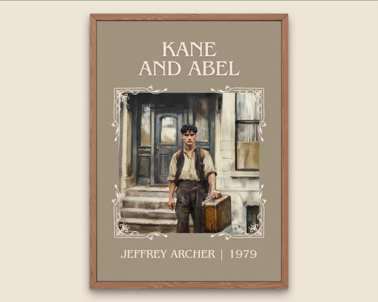 Kane And Abel by Jeffrey Archer High Quality Poster Print. Free Delivery Wall Art-Author&Blurb Book Minimalist Home Gift Cover Library