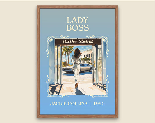 Lady Boss by Jackie Collins High Quality Poster Print-Free Delivery Wall Art-Author&Blurb Book Minimalist Home Gift Cover Library