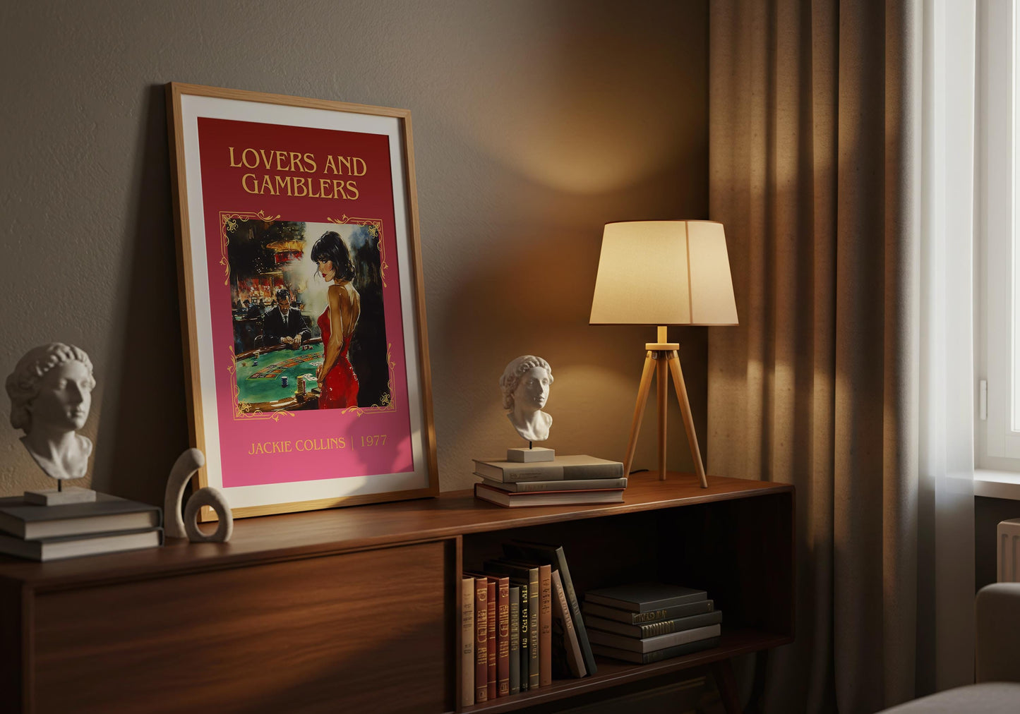 Lovers And Gamblers by Jackie Collins High Quality Poster Print. Free Delivery Wall Art-Author&Blurb Book Minimalist Home Gift Cover Library