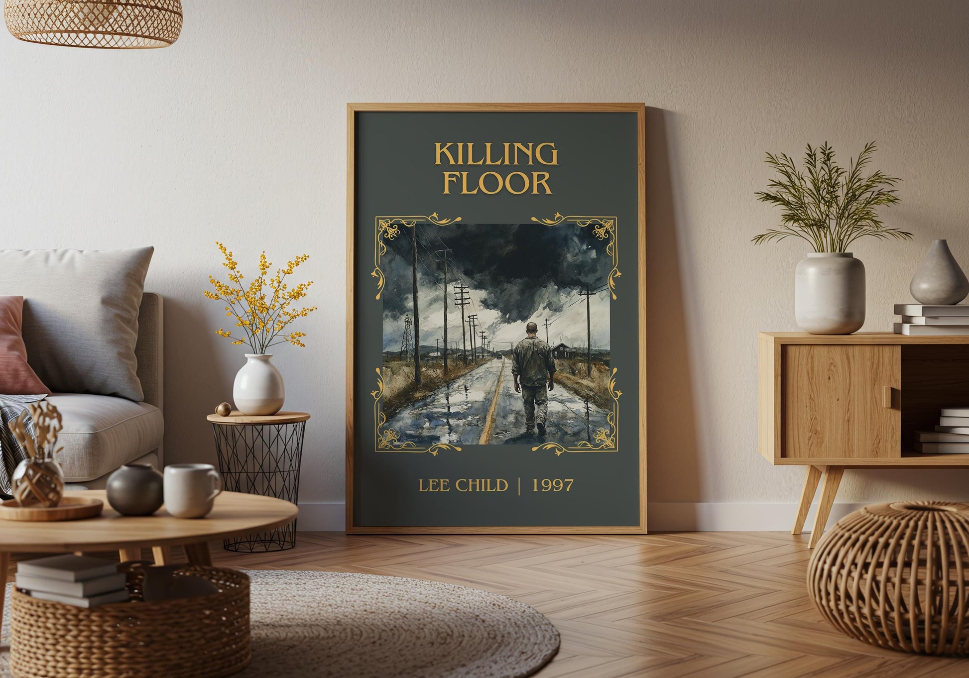 Killing Floor by Lee Child High Quality Poster Print. Free Delivery Wall Art. Author & Blurb Book/Novel Minimalist Art Gift Decor