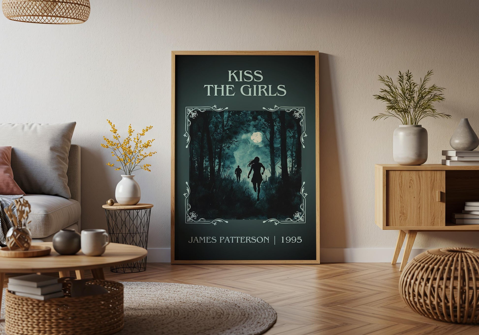 Kiss The Girls by James Patterson High Quality Poster Print. Free Delivery Wall Art. Author & Blurb Book/Novel Minimalist Art Gift Decor