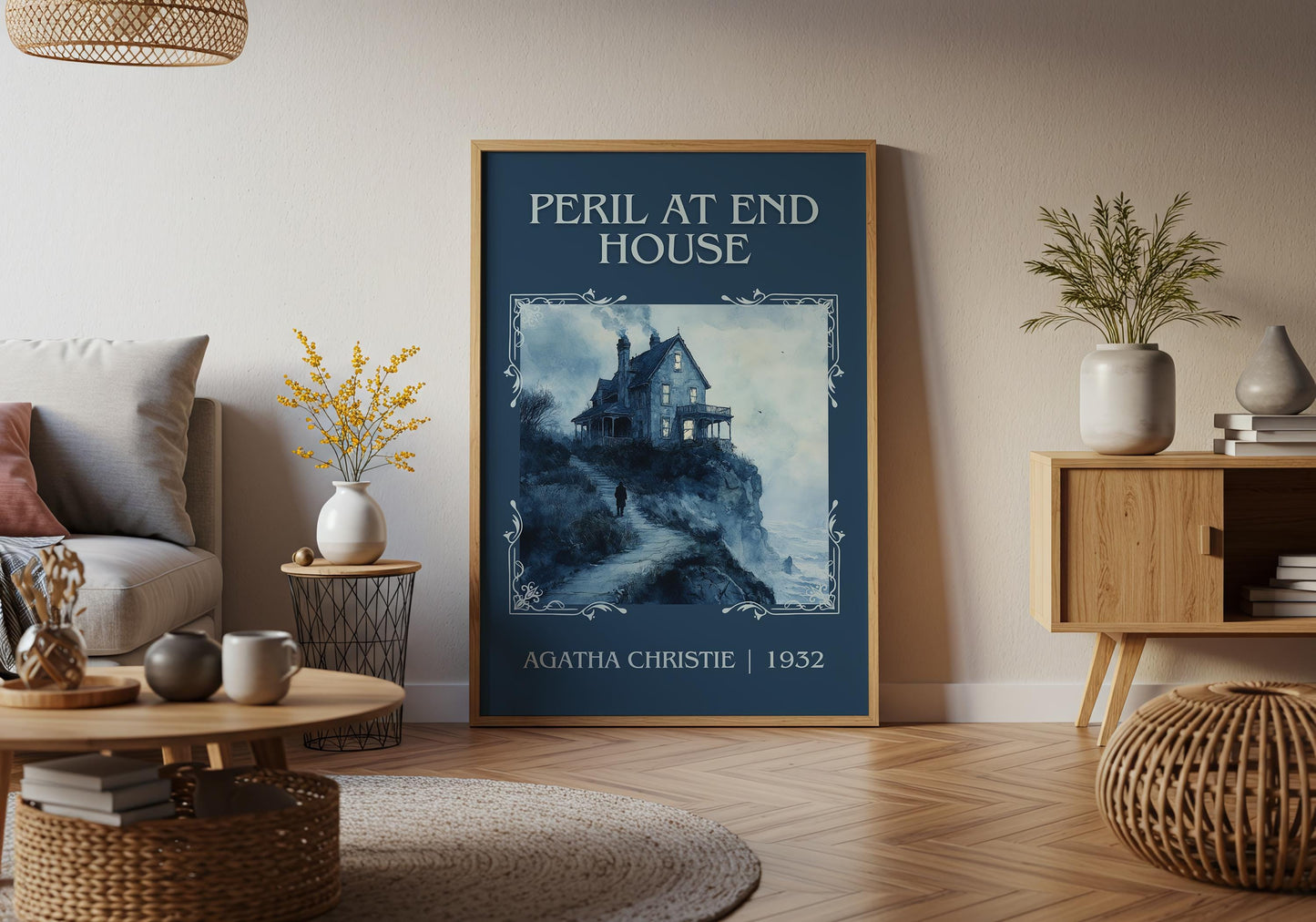 Peril At End House by Agatha Christie High Quality Poster Print. Free Delivery Wall Art. Author & Blurb Book/Novel Minimalist Art Gift Decor