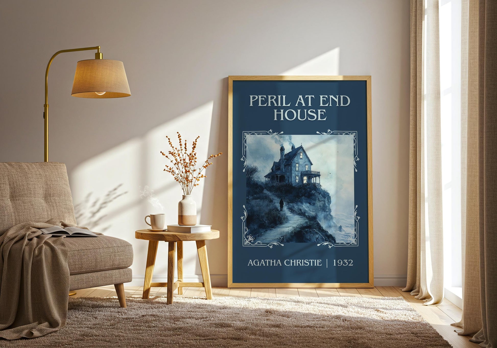 Peril At End House by Agatha Christie High Quality Poster Print. Free Delivery Wall Art. Author & Blurb Book/Novel Minimalist Art Gift Decor