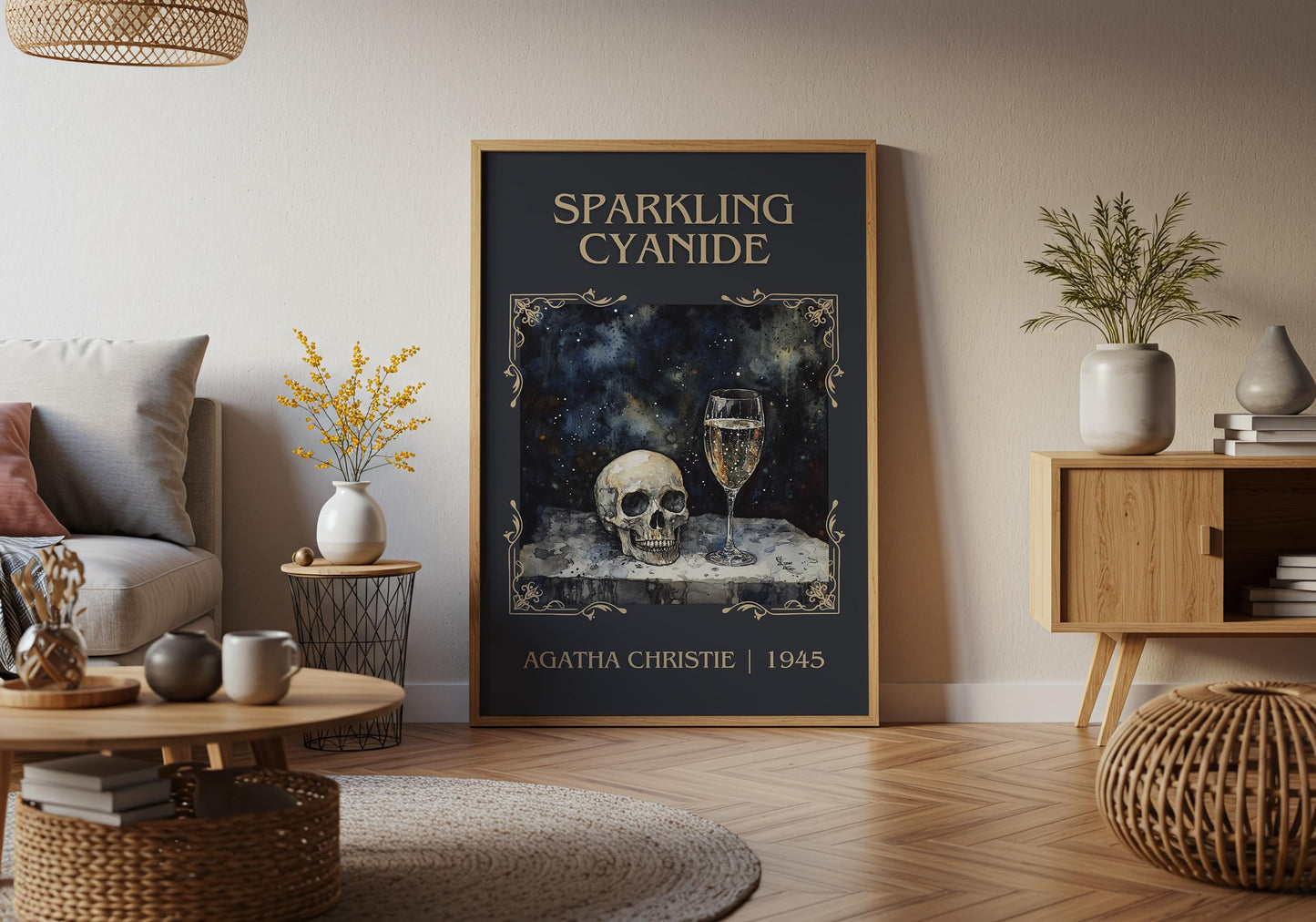 Sparkling Cyanide by Agatha Christie High Quality Poster Print. Free Delivery Wall Art. Author & Blurb Book/Novel Minimalist Art Gift Decor
