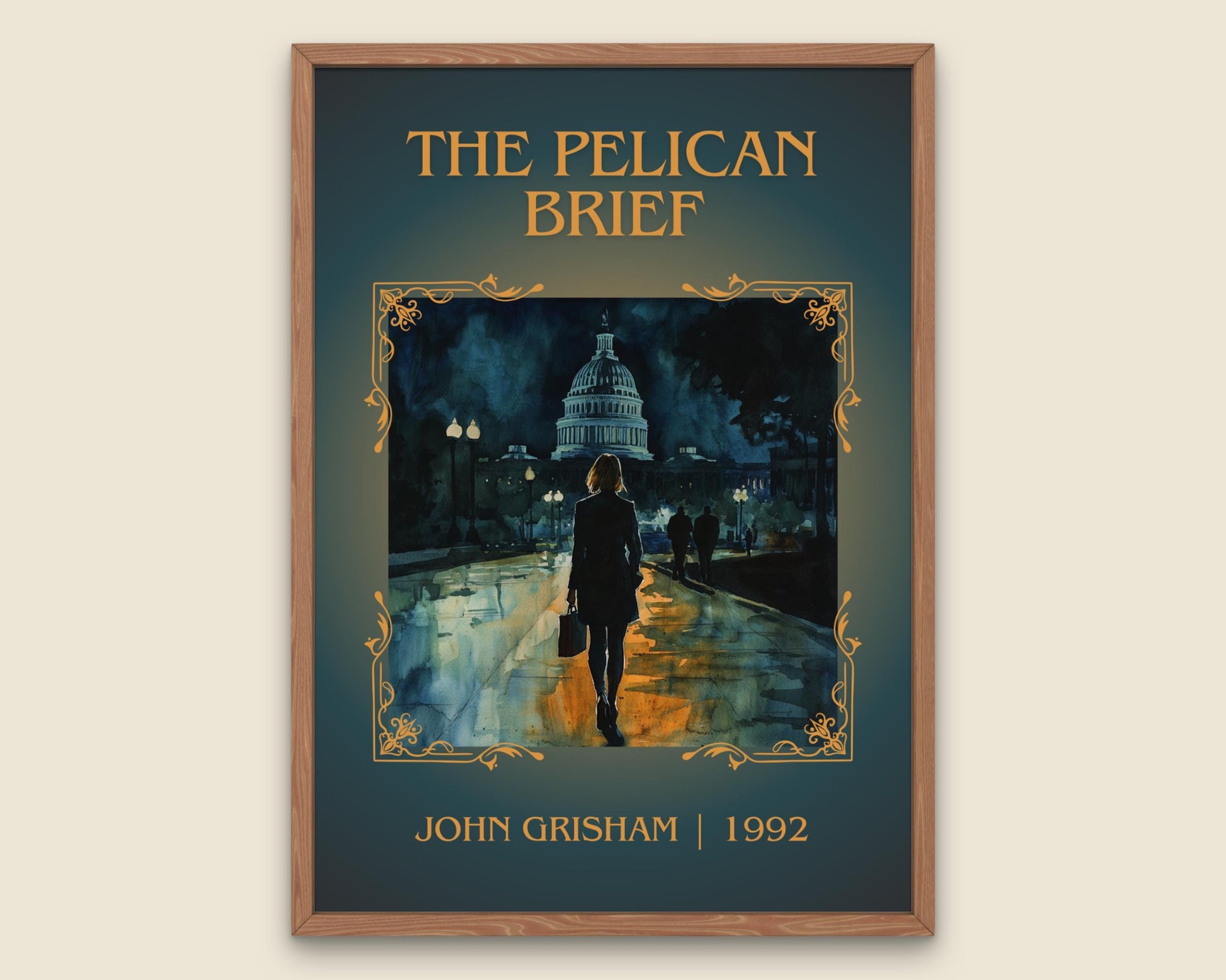 The Pelican Brief by John Grisham High Quality Poster Print. Free Delivery Wall Art-Author & Blurb Book/Novel Minimalist Art Gift