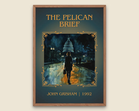 The Pelican Brief by John Grisham High Quality Poster Print. Free Delivery Wall Art-Author & Blurb Book/Novel Minimalist Art Gift