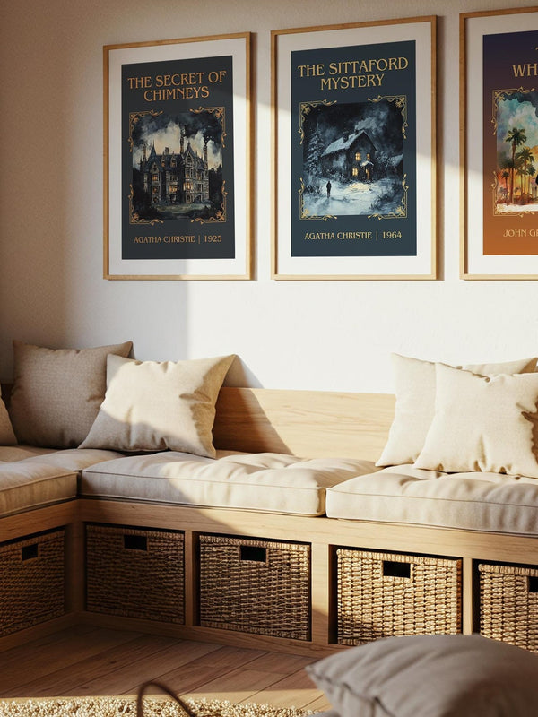 The Sittaford Mystery classic book art book poster framed on wall – mystery wall art