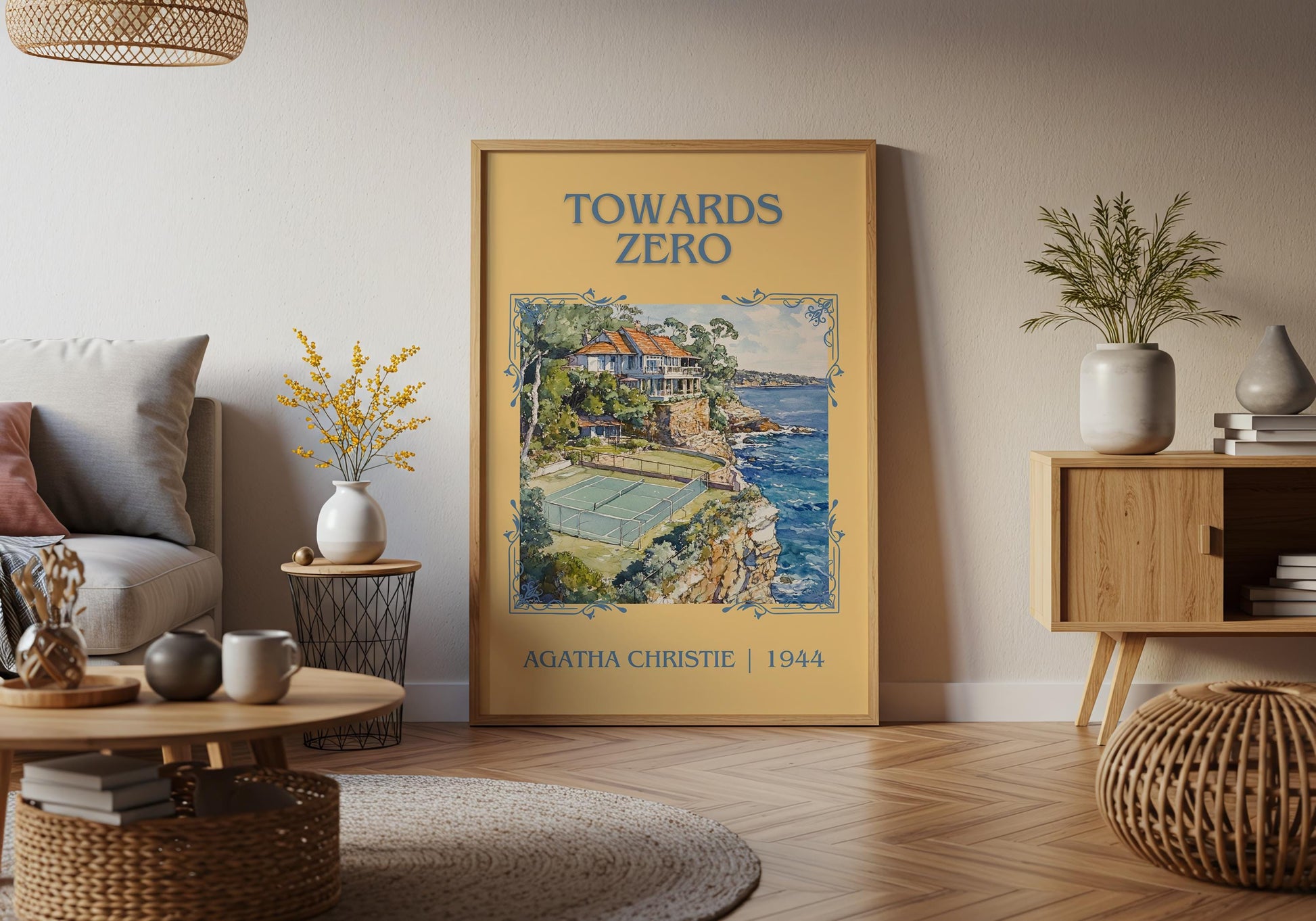 Towards Zero by Agatha Christie High Quality Poster Print. Free Delivery Wall Art-Author & Blurb Book/Novel Minimalist Art Gift