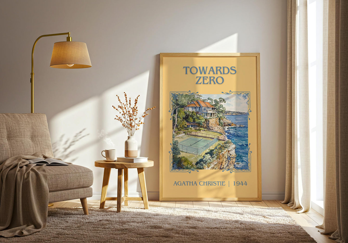 Towards Zero by Agatha Christie High Quality Poster Print. Free Delivery Wall Art-Author & Blurb Book/Novel Minimalist Art Gift