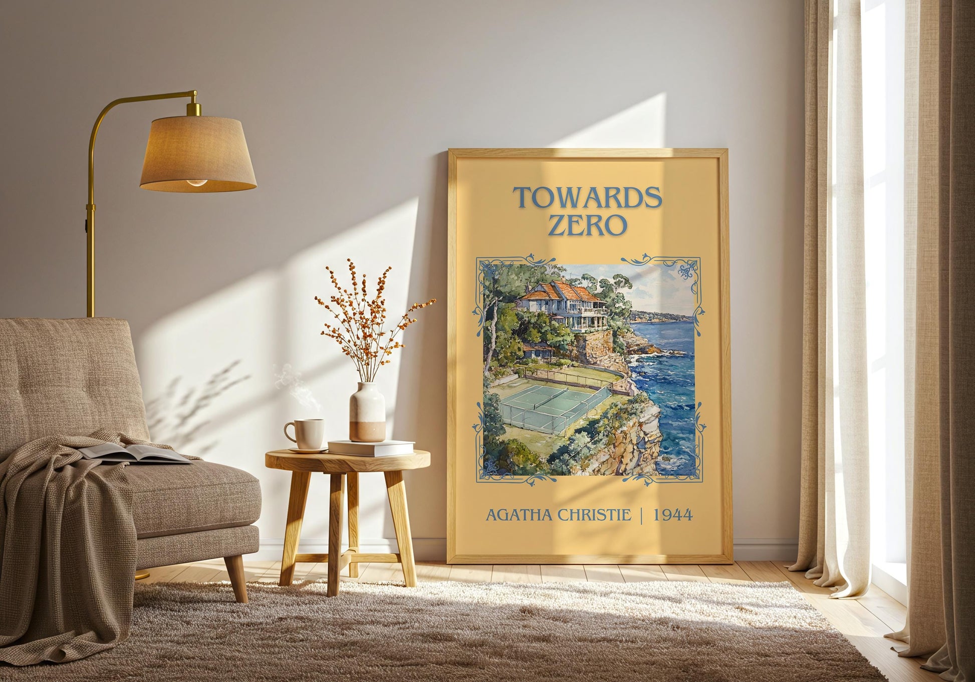 Towards Zero by Agatha Christie High Quality Poster Print. Free Delivery Wall Art-Author & Blurb Book/Novel Minimalist Art Gift