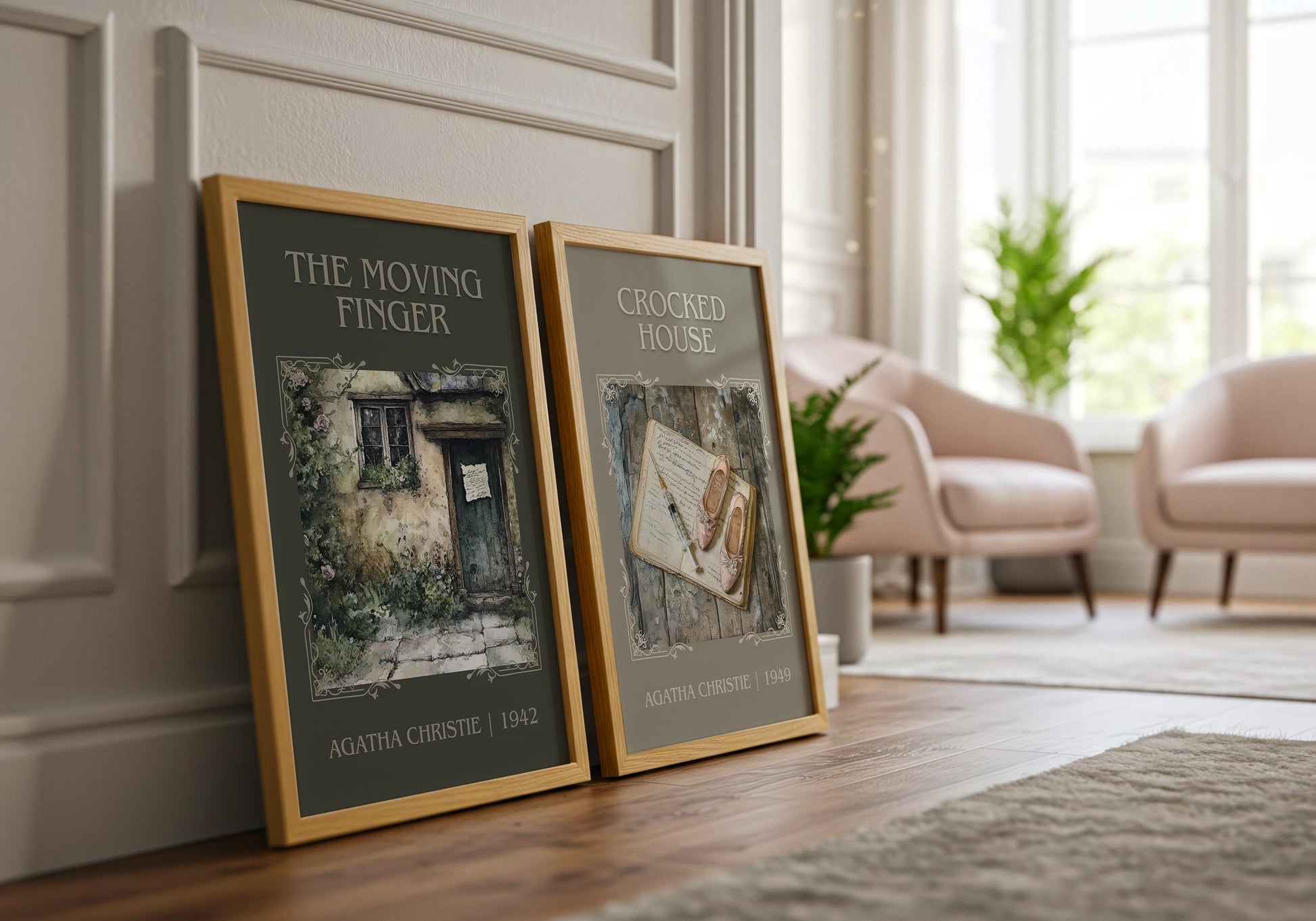 Crooked House by Agatha Christie High Quality Poster Print. Free Delivery Wall Art. Author & Blurb Book / Novel Minimalist Art Gift Decor