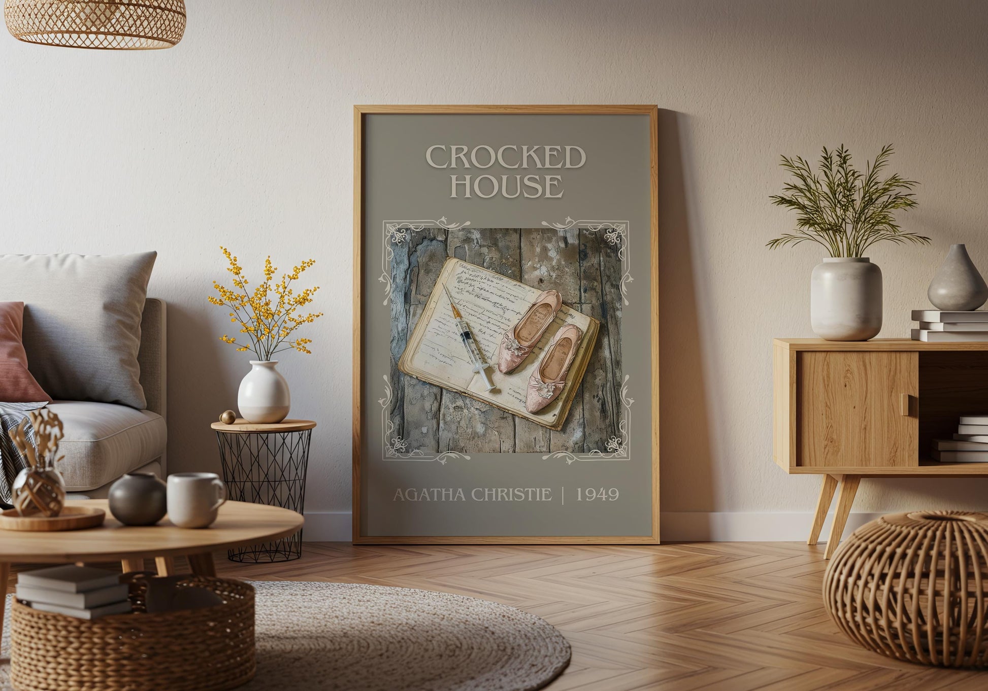 Crooked House by Agatha Christie High Quality Poster Print. Free Delivery Wall Art. Author & Blurb Book / Novel Minimalist Art Gift Decor