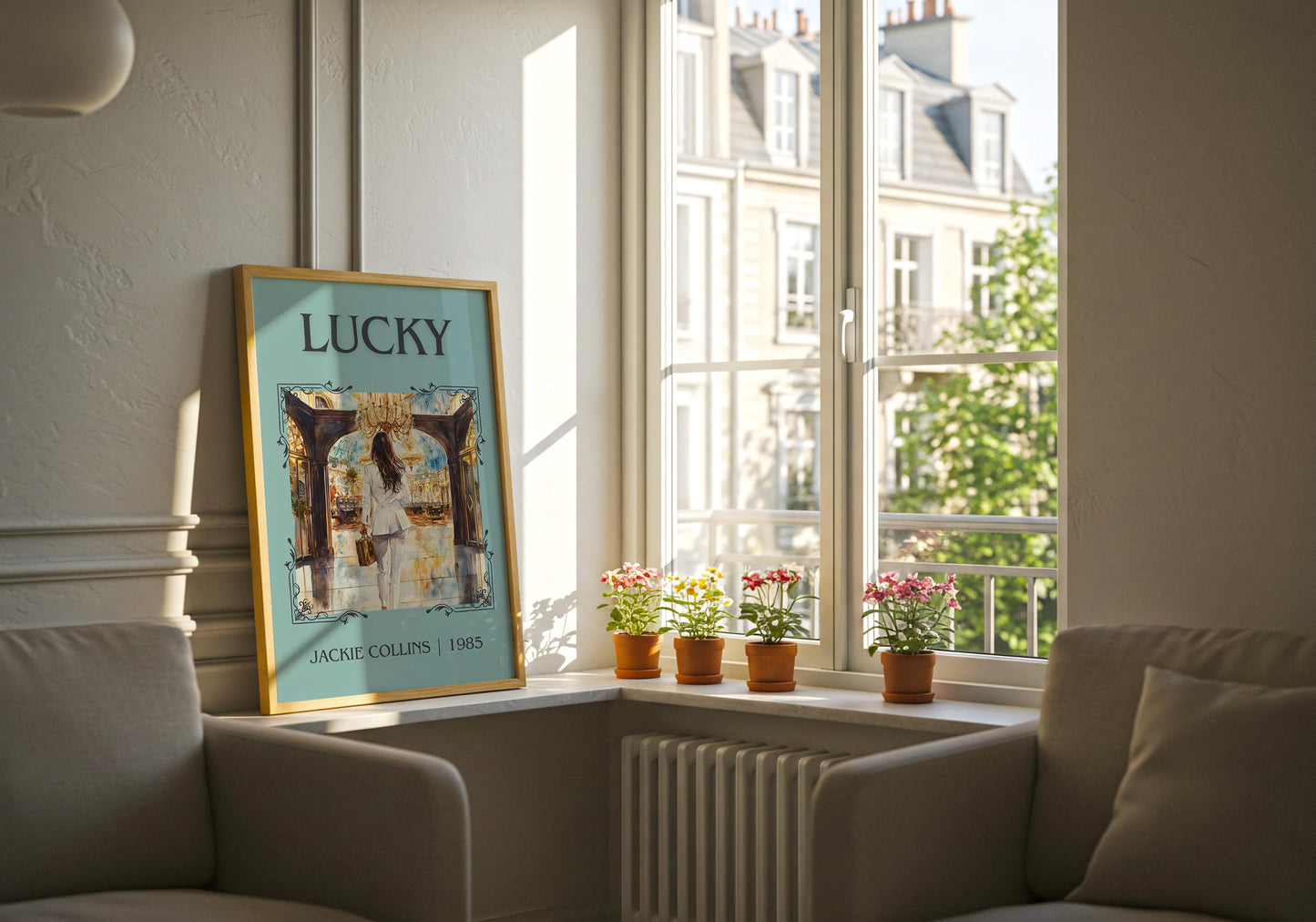 Lucky by Jackie Collins High Quality Poster Print. Free Delivery Wall Art-Author&Blurb Book Minimalist Home Gift Cover Library Nook