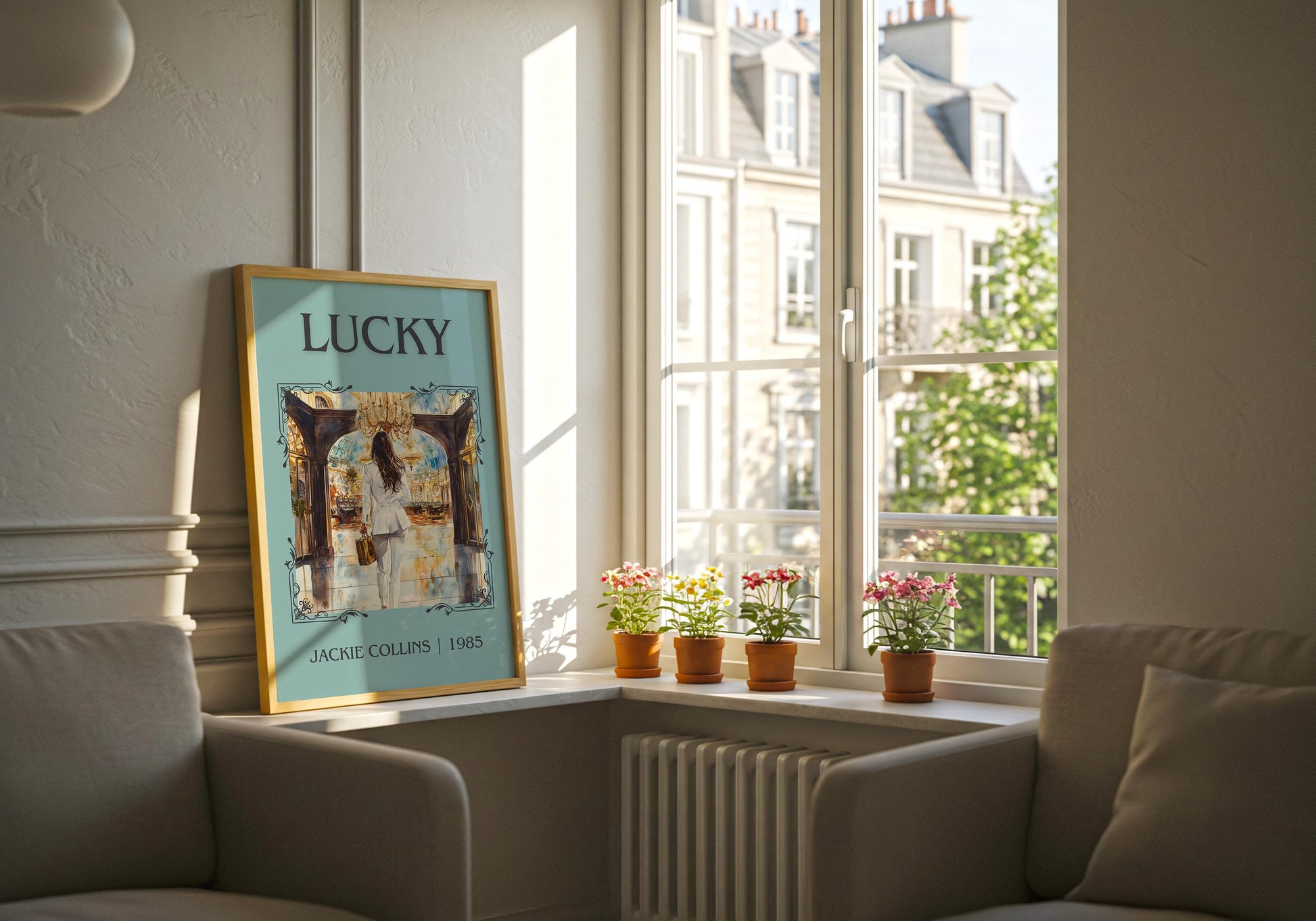 Lucky by Jackie Collins High Quality Poster Print. Free Delivery Wall Art-Author&Blurb Book Minimalist Home Gift Cover Library Nook