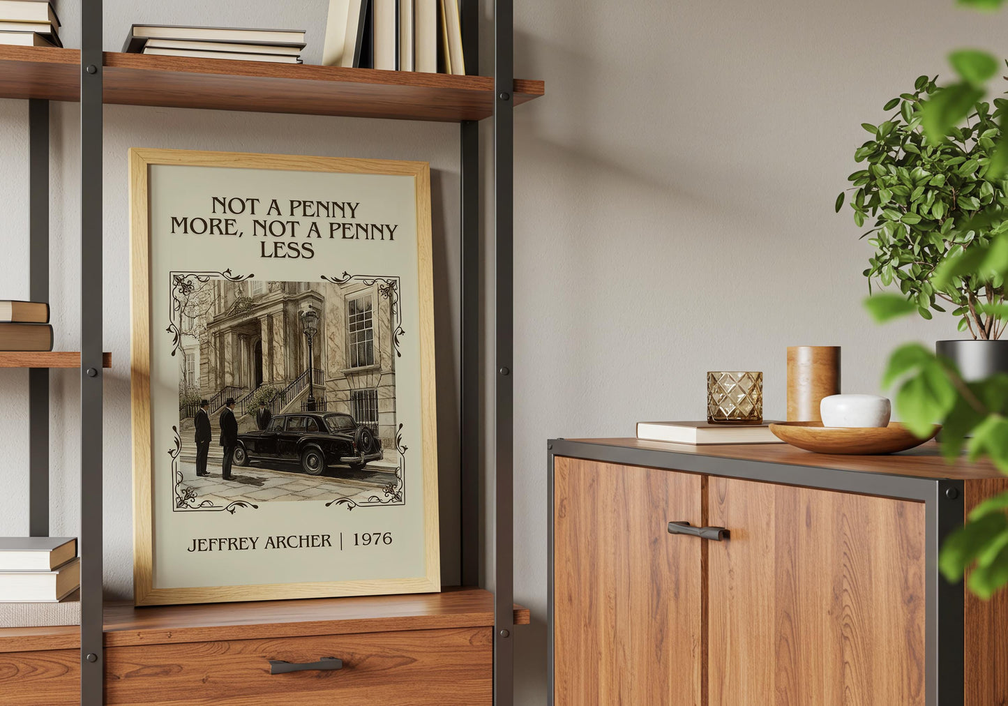 Not A Penny More, Not A Penny Less by Jeffrey Archer High Quality Poster Print. Free Delivery Wall Art-Author&Blurb Book Minimalist Home