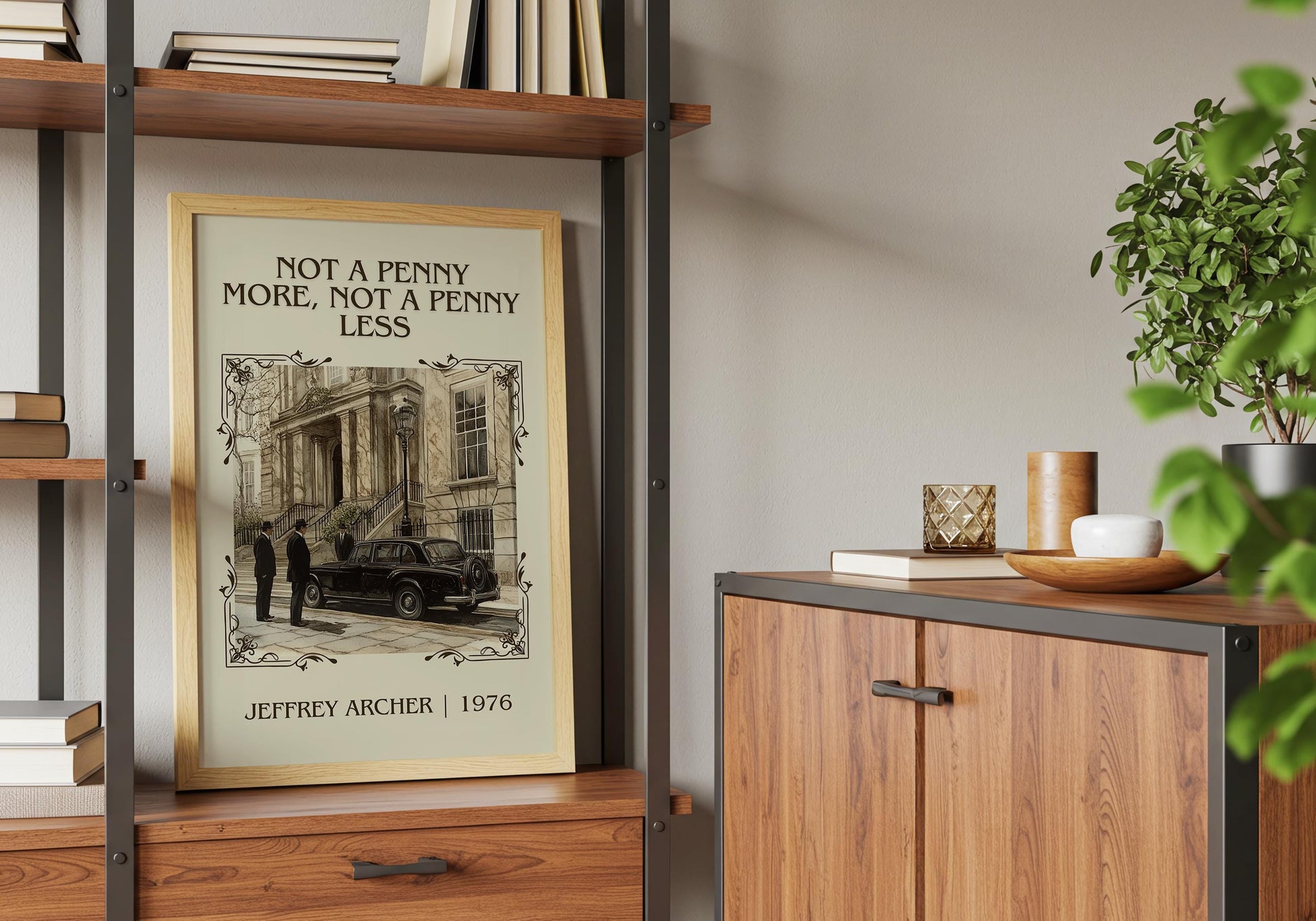 Not A Penny More, Not A Penny Less by Jeffrey Archer High Quality Poster Print. Free Delivery Wall Art-Author&Blurb Book Minimalist Home