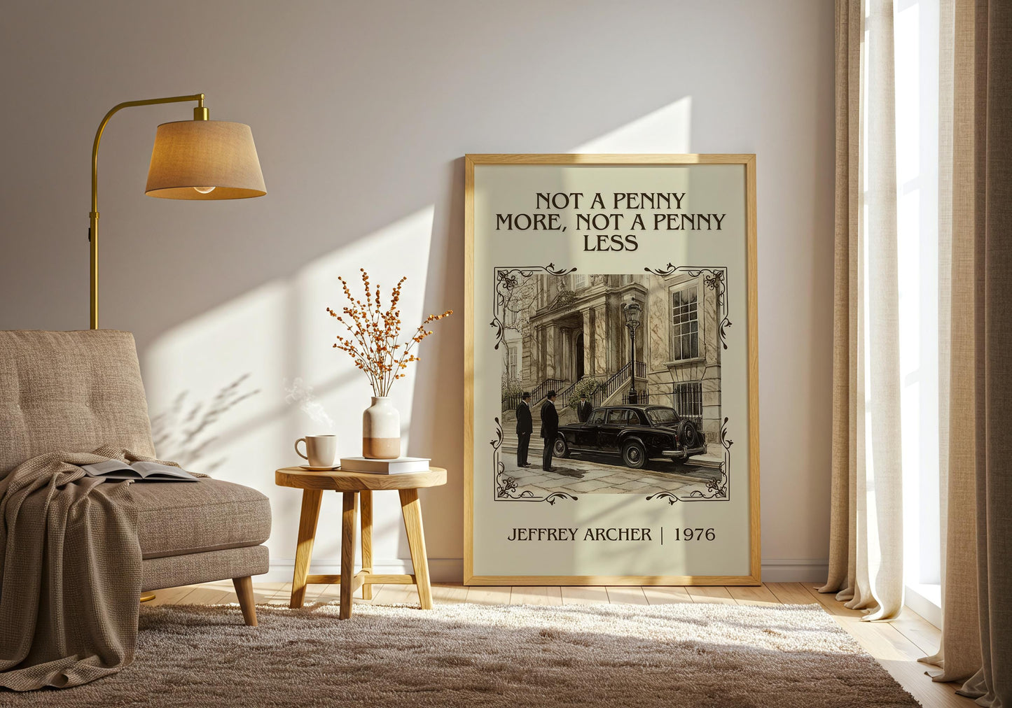 Not A Penny More, Not A Penny Less by Jeffrey Archer High Quality Poster Print. Free Delivery Wall Art-Author&Blurb Book Minimalist Home