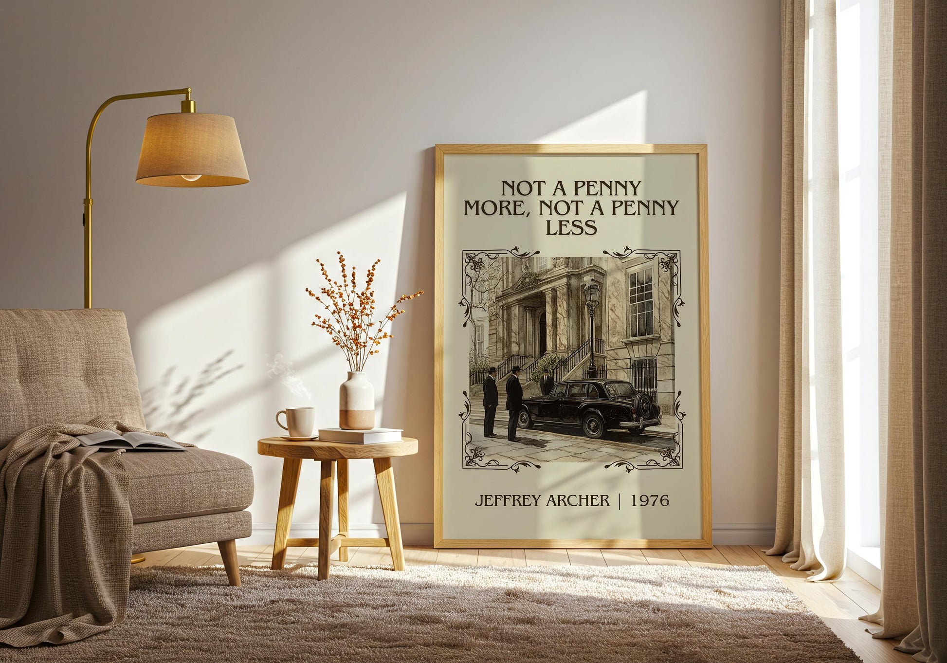 Not A Penny More, Not A Penny Less by Jeffrey Archer High Quality Poster Print. Free Delivery Wall Art-Author&Blurb Book Minimalist Home
