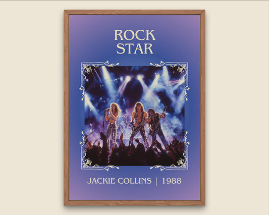 Rockstar by Jackie Collins High Quality Poster Print. Free Delivery Wall Art-Author&Blurb Book Minimalist Home Library Nook Gift